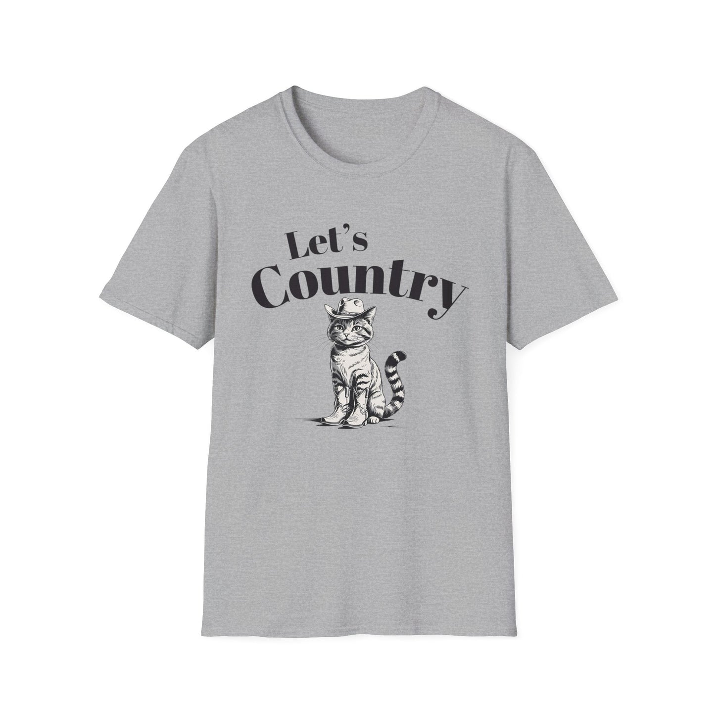 Country Cat Unisex T-Shirt, Cute Pet Lover Gift, Casual Wear, Country Vibe Tee, Birthday, Gift for Cat Lovers - SJM Print Store