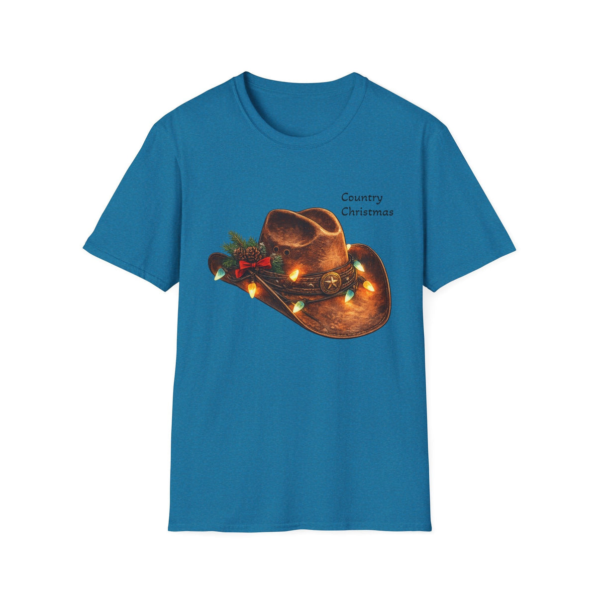 Country Christmas Cowboy Hat T-Shirt - SJM Print Store