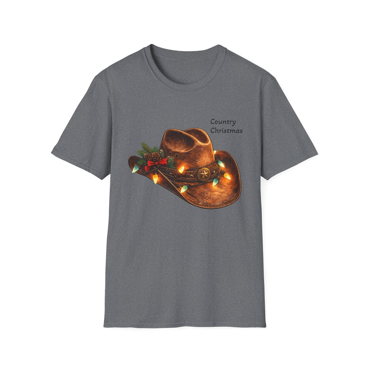 Country Christmas Cowboy Hat T-Shirt - SJM Print Store