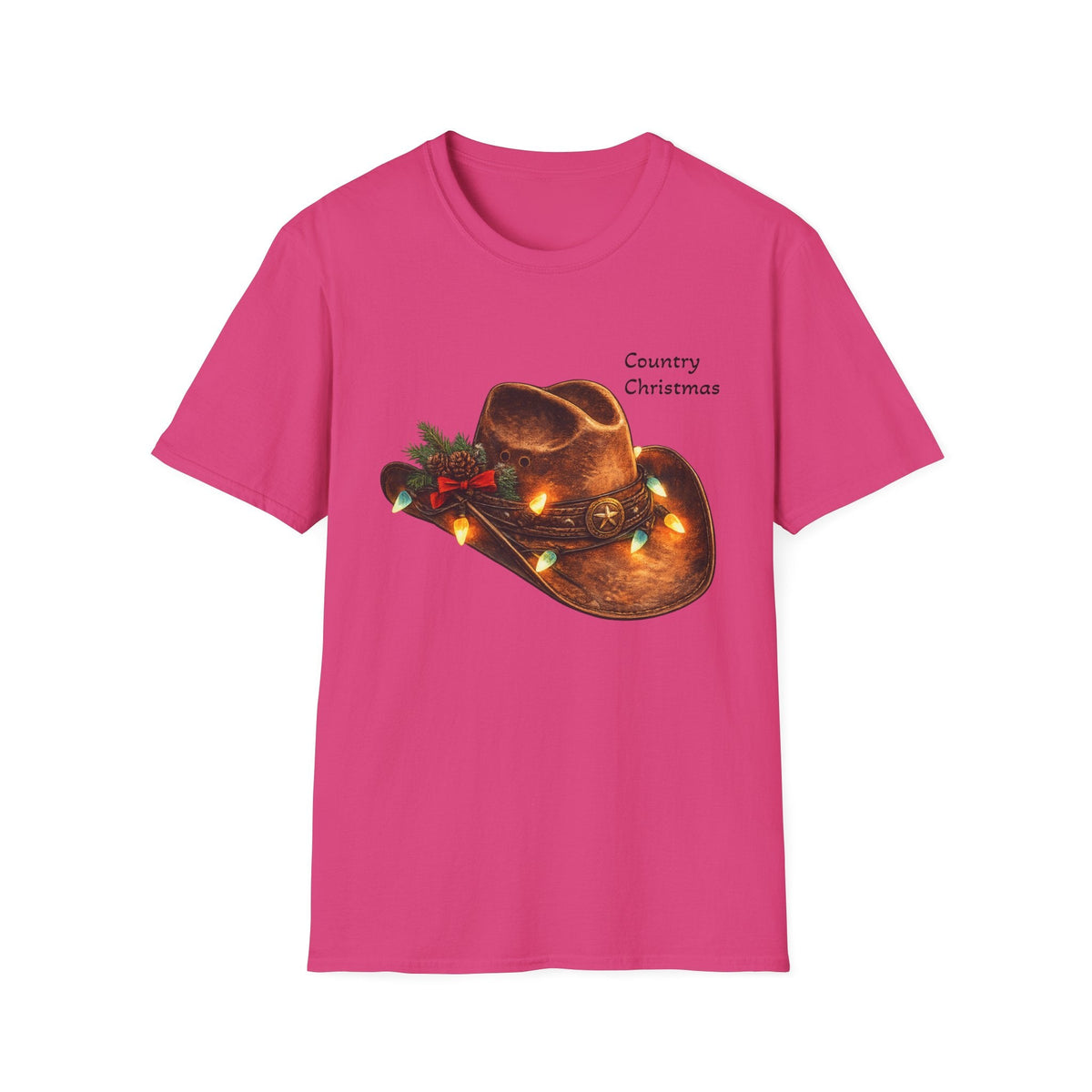 Country Christmas Cowboy Hat T-Shirt - SJM Print Store