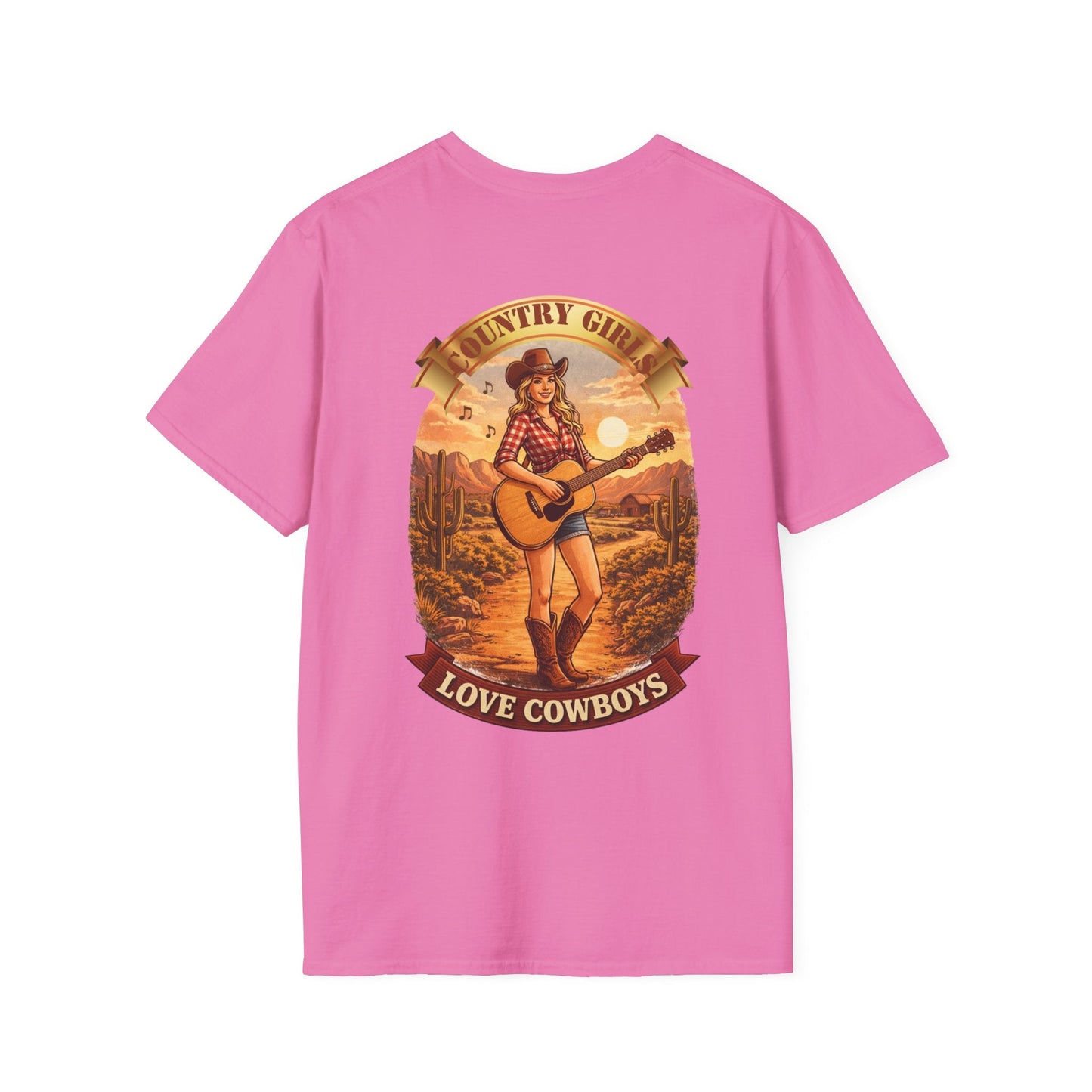 Country Girl Graphic T-Shirt Love Cowboys Vintage Western Tee - SJM Print Store