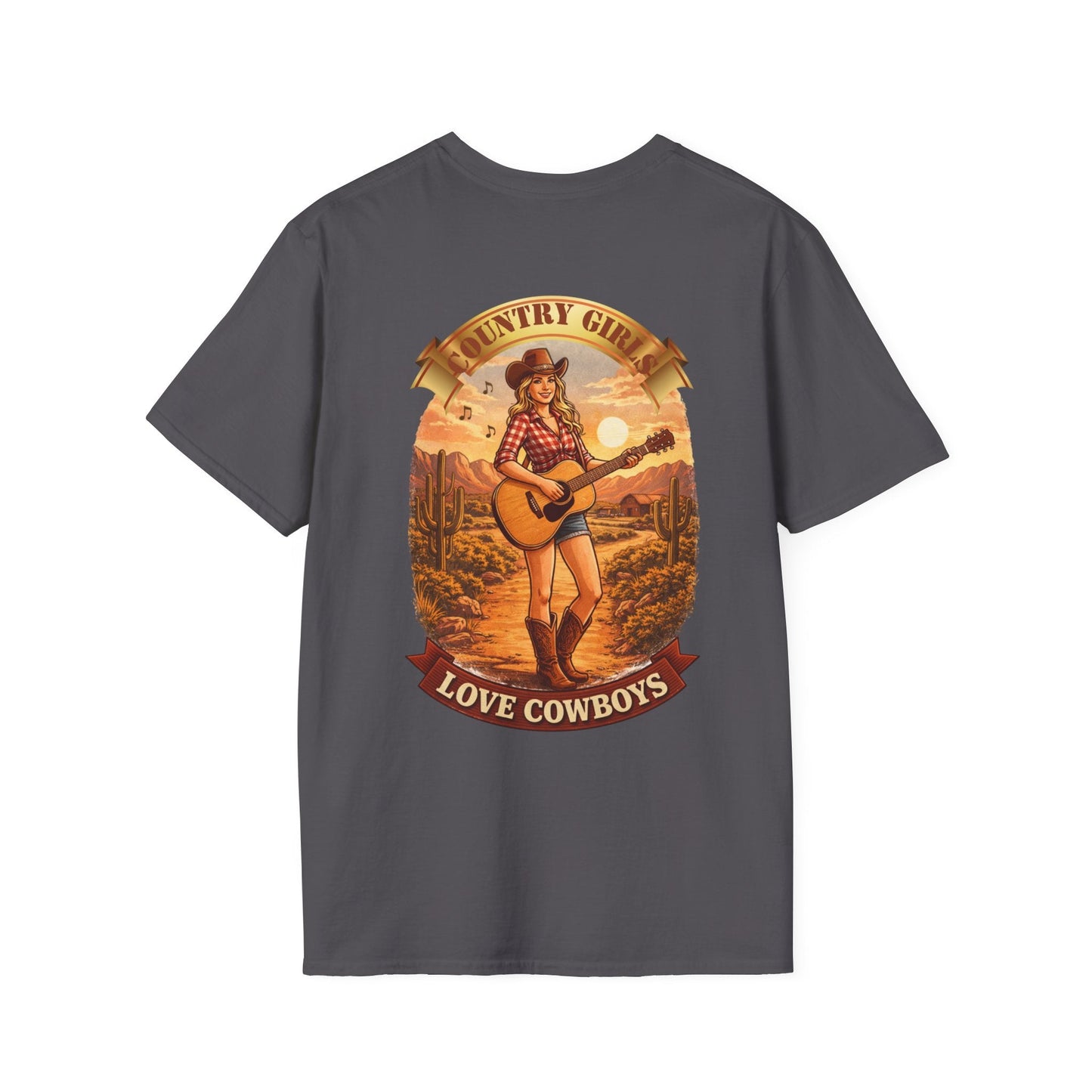 Country Girl Graphic T-Shirt Love Cowboys Vintage Western Tee - SJM Print Store