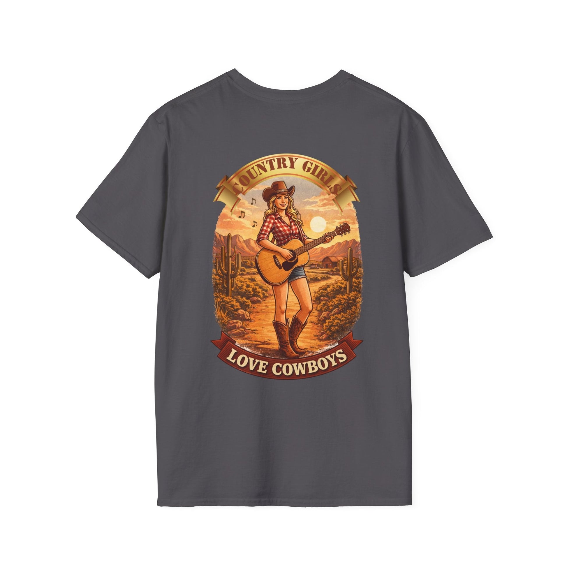 Country Girl Graphic T-Shirt Love Cowboys Vintage Western Tee - SJM Print Store