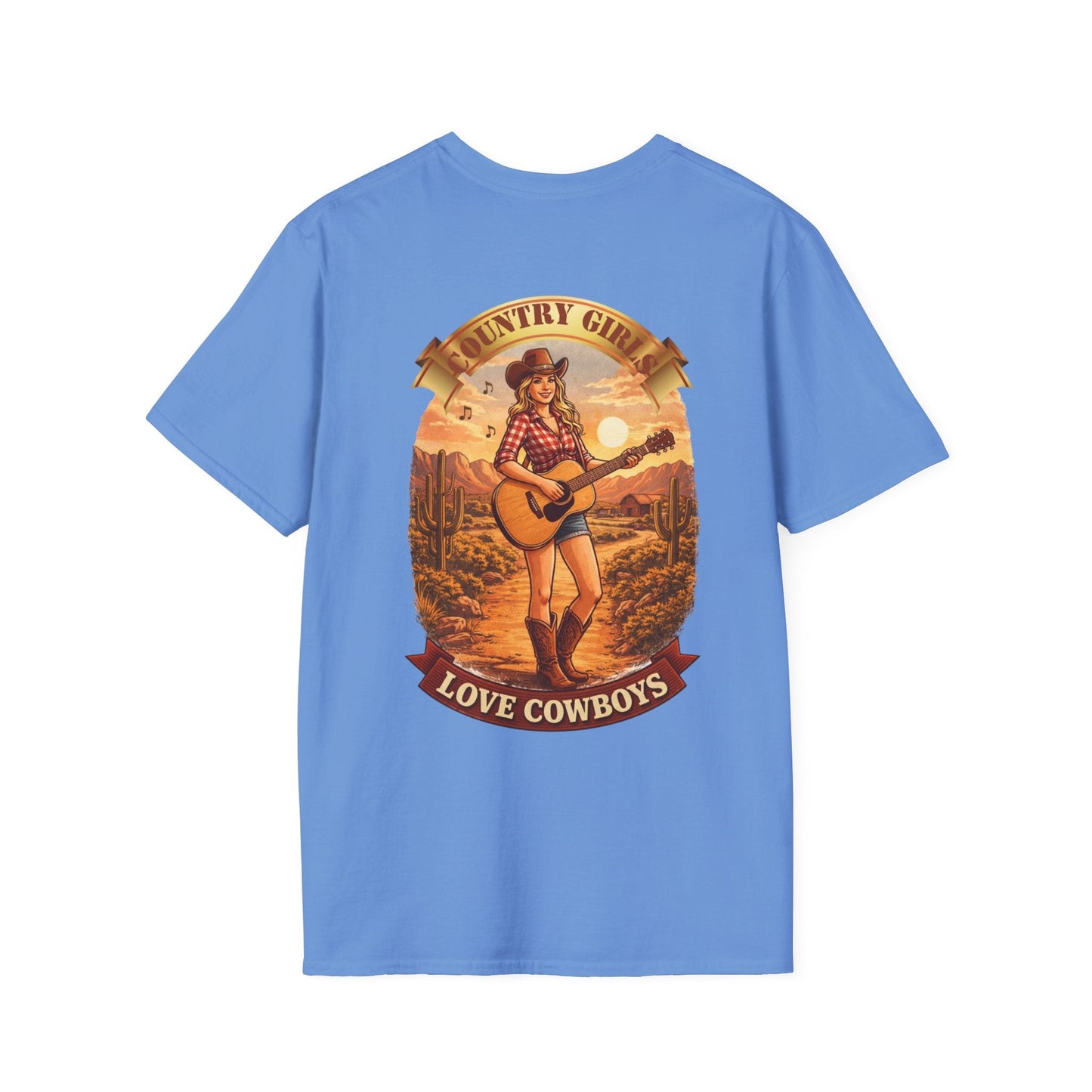 Country Girl Graphic T-Shirt Love Cowboys Vintage Western Tee - SJM Print Store