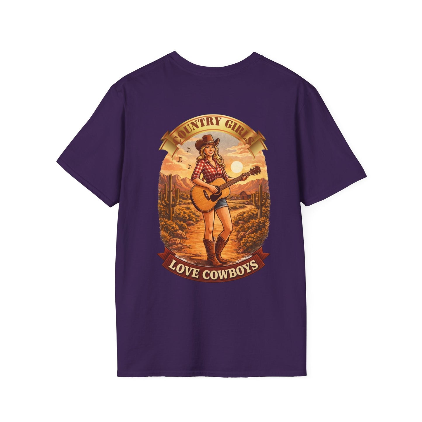 Country Girl Graphic T-Shirt Love Cowboys Vintage Western Tee - SJM Print Store