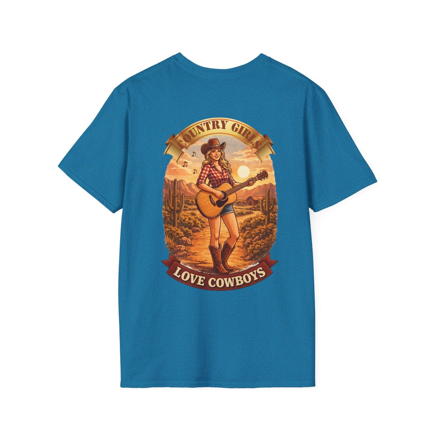 Country Girl Graphic T-Shirt Love Cowboys Vintage Western Tee - SJM Print Store
