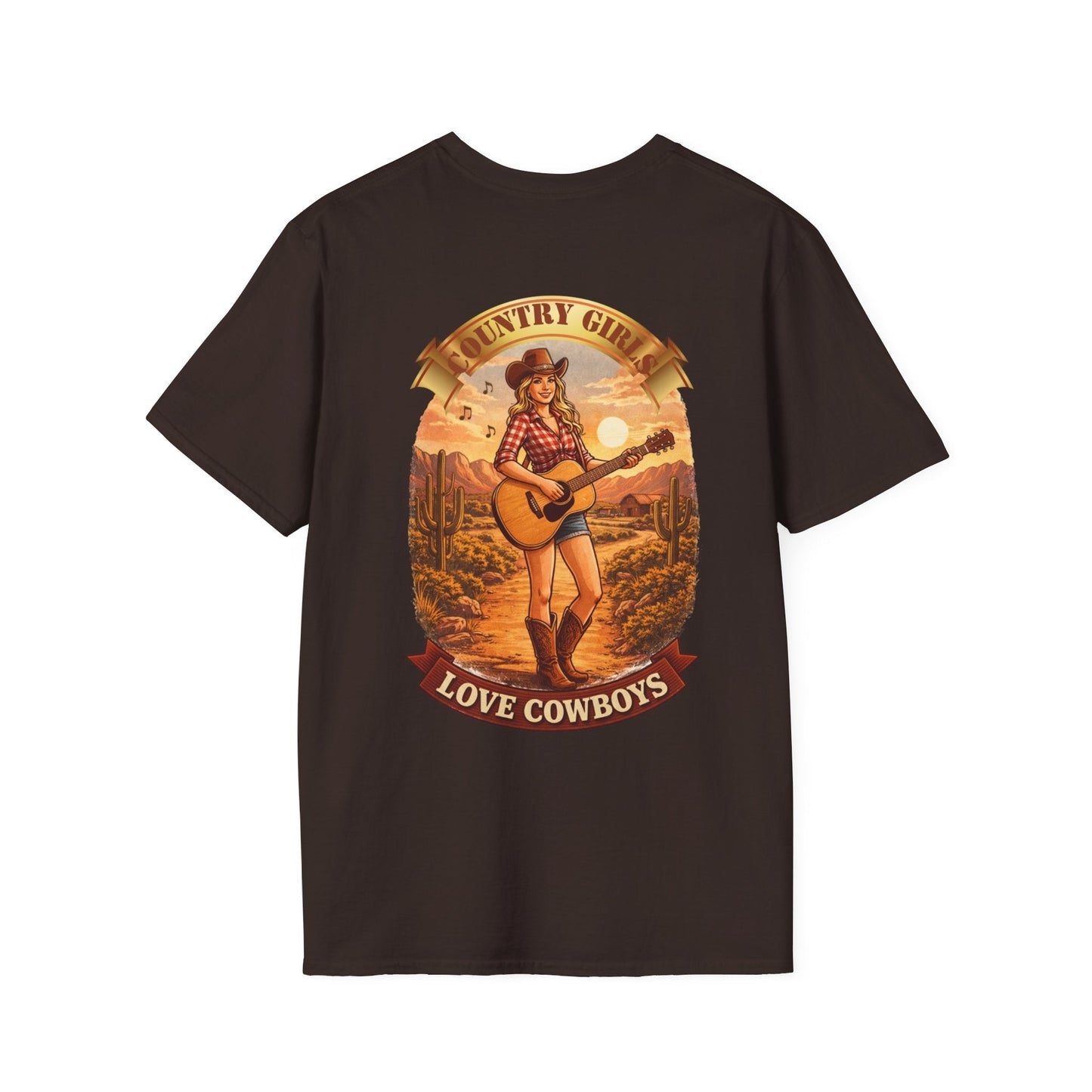 Country Girl Graphic T-Shirt Love Cowboys Vintage Western Tee - SJM Print Store