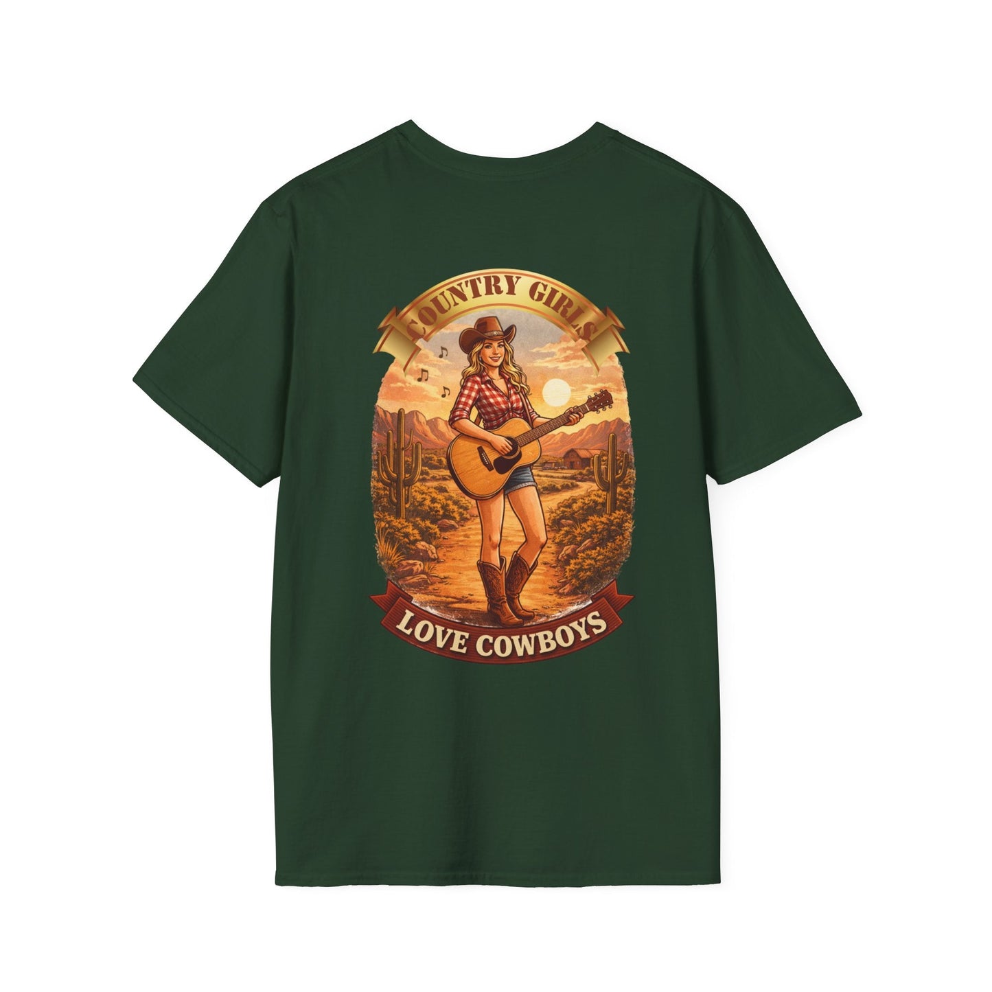 Country Girl Graphic T-Shirt Love Cowboys Vintage Western Tee - SJM Print Store