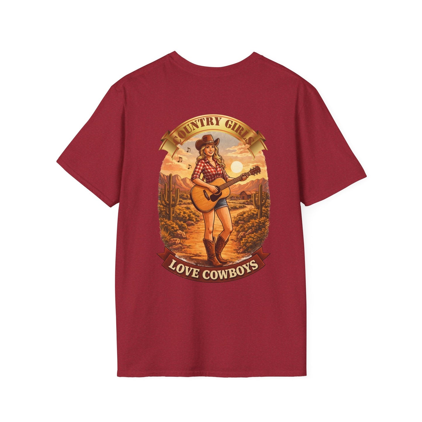 Country Girl Graphic T-Shirt Love Cowboys Vintage Western Tee - SJM Print Store