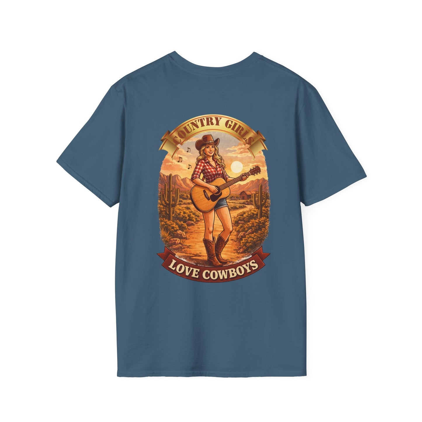 Country Girl Graphic T-Shirt Love Cowboys Vintage Western Tee - SJM Print Store