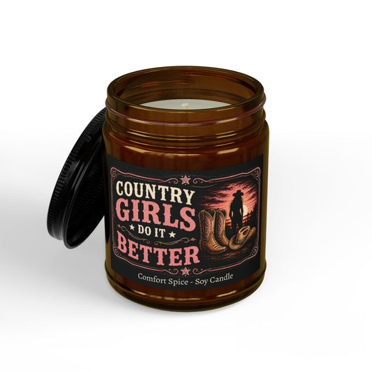 Country Girls Do It Better Comfort Spice Scented Jar Candle - SJM Print Store