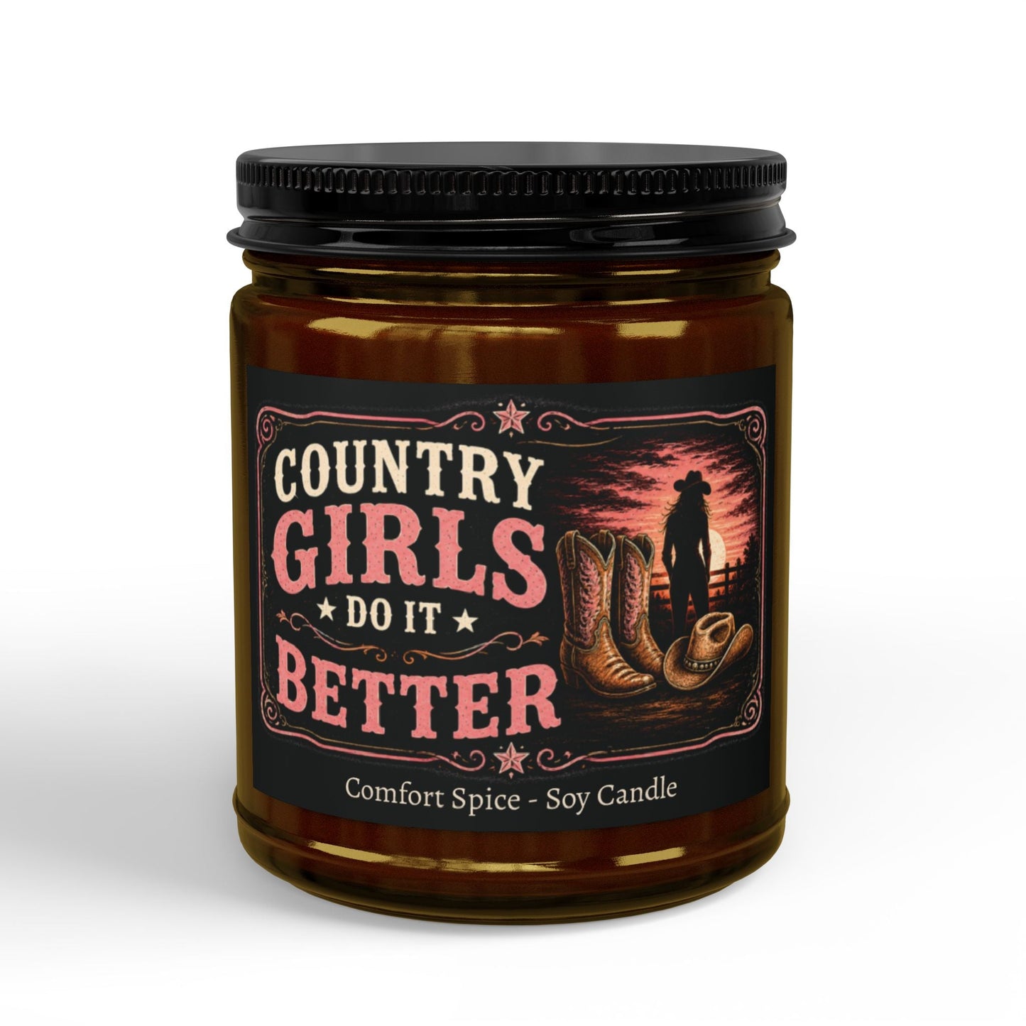Country Girls Do It Better Comfort Spice Scented Jar Candle - SJM Print Store