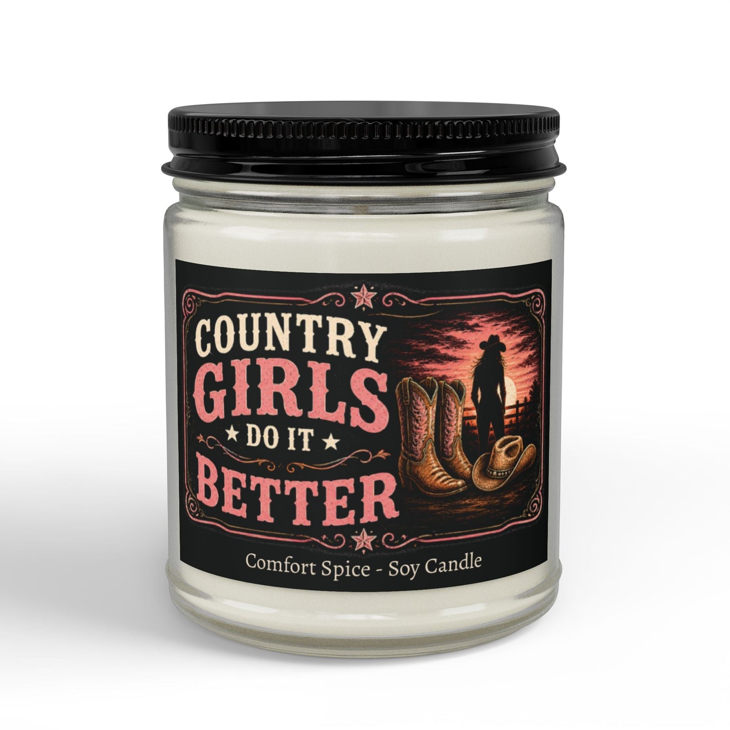 Country Girls Do It Better Comfort Spice Scented Jar Candle - SJM Print Store