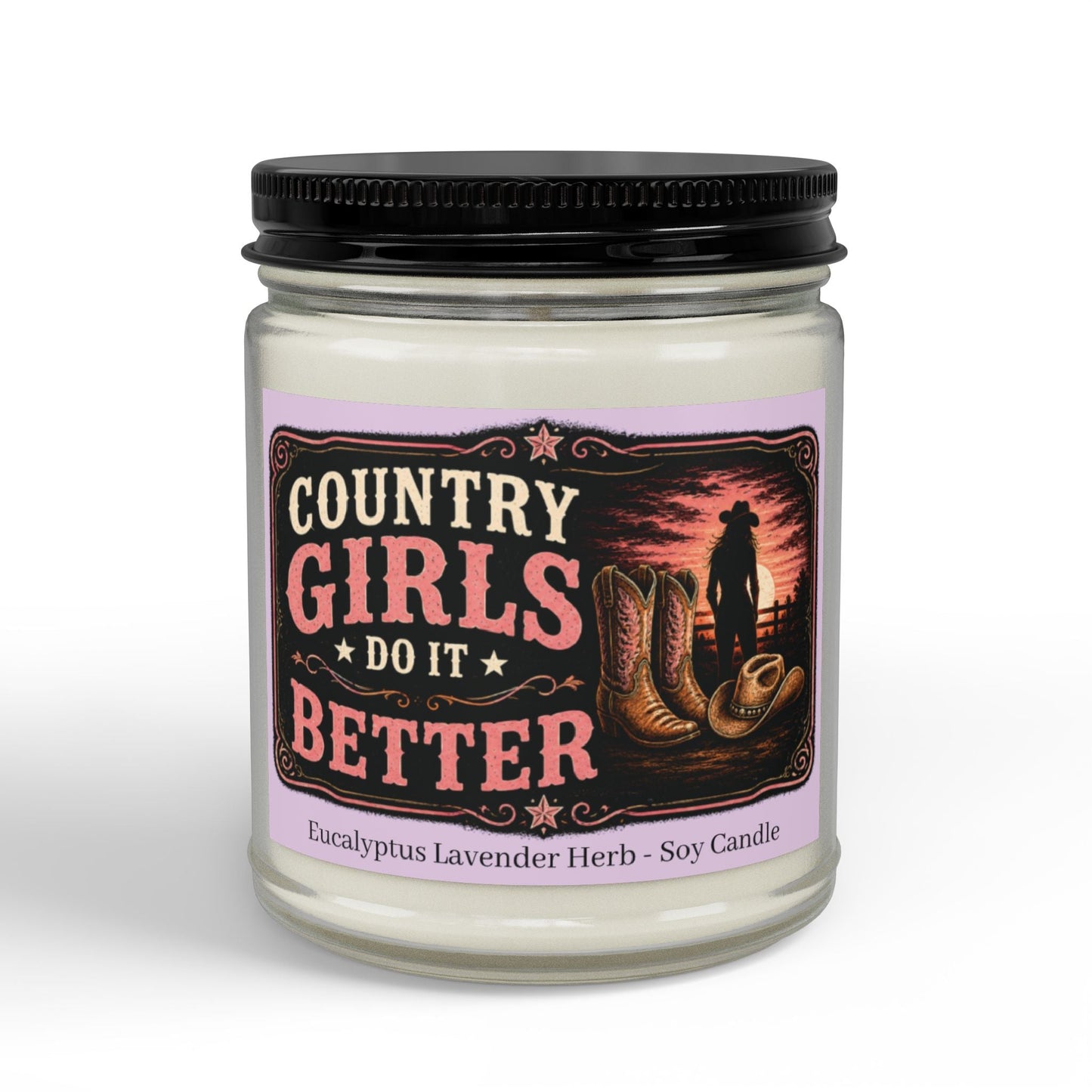 Country Girls Do It Better Eucalyptus Lavender Soy Candle - SJM Print Store