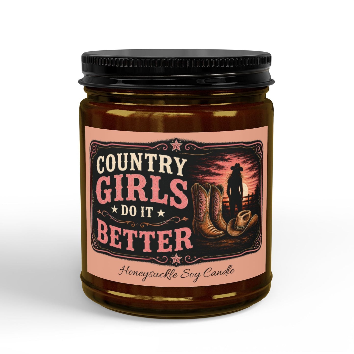 Country Girls Do It Better Honeysuckle Soy Candle - SJM Print Store