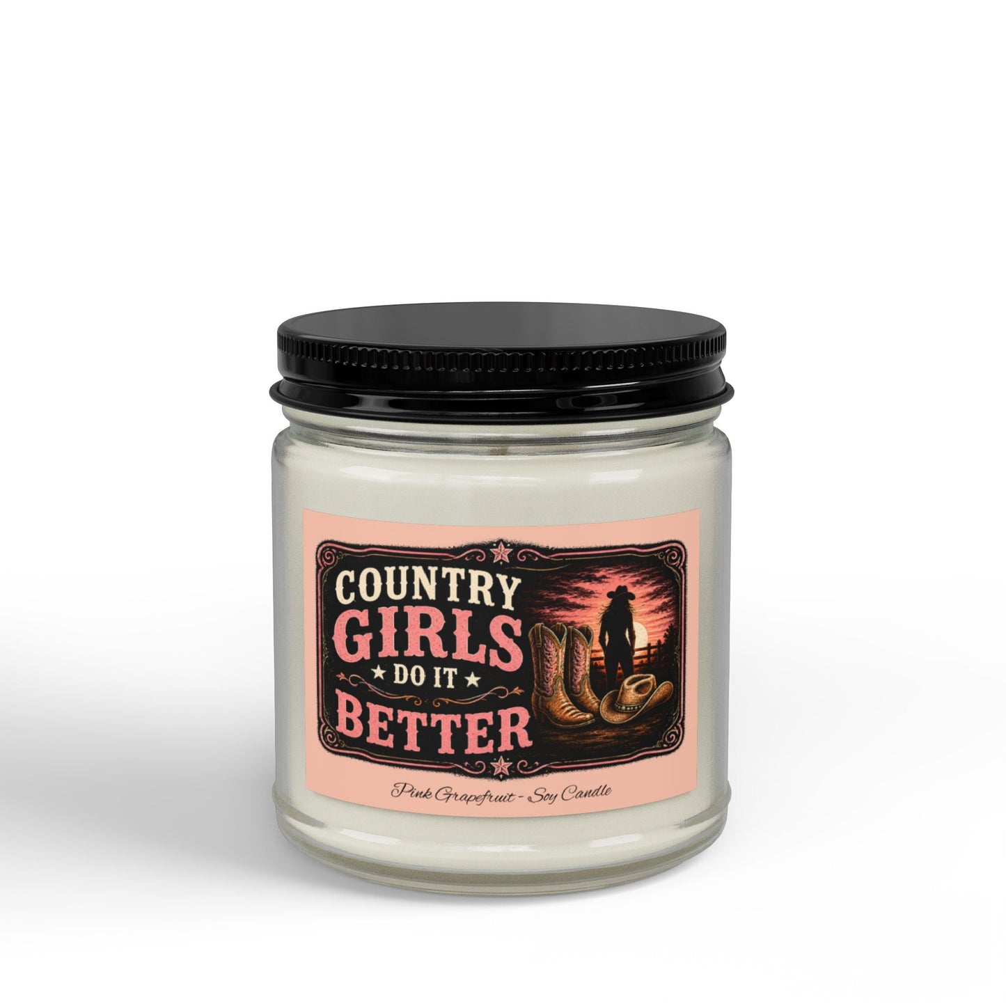Country Girls Do It Better Pink Grapefruit Soy Candle - SJM Print Store