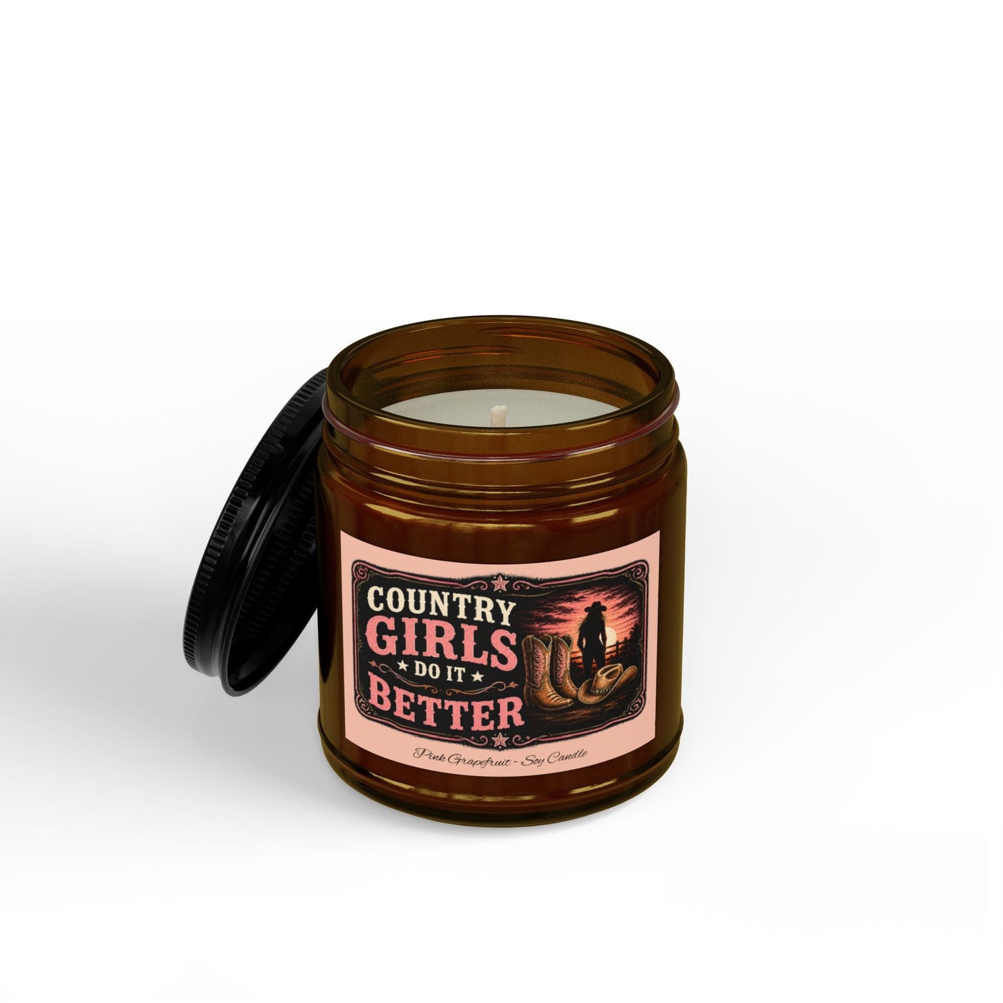 Country Girls Do It Better Pink Grapefruit Soy Candle - SJM Print Store