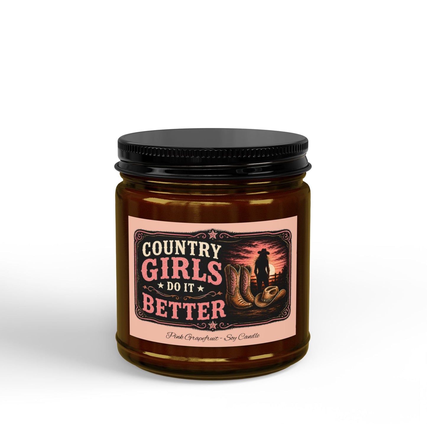 Country Girls Do It Better Pink Grapefruit Soy Candle - SJM Print Store
