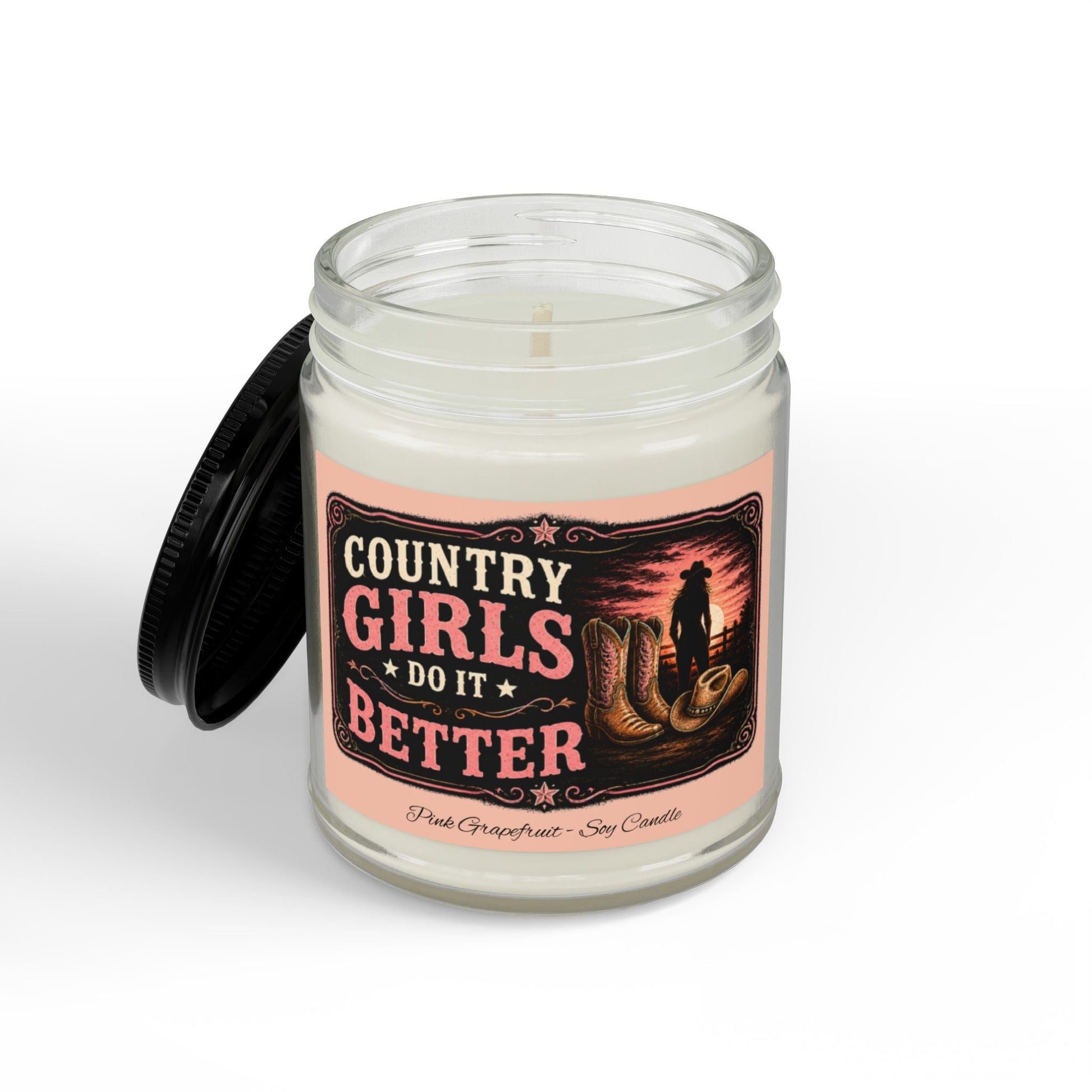 Country Girls Do It Better Pink Grapefruit Soy Candle - SJM Print Store
