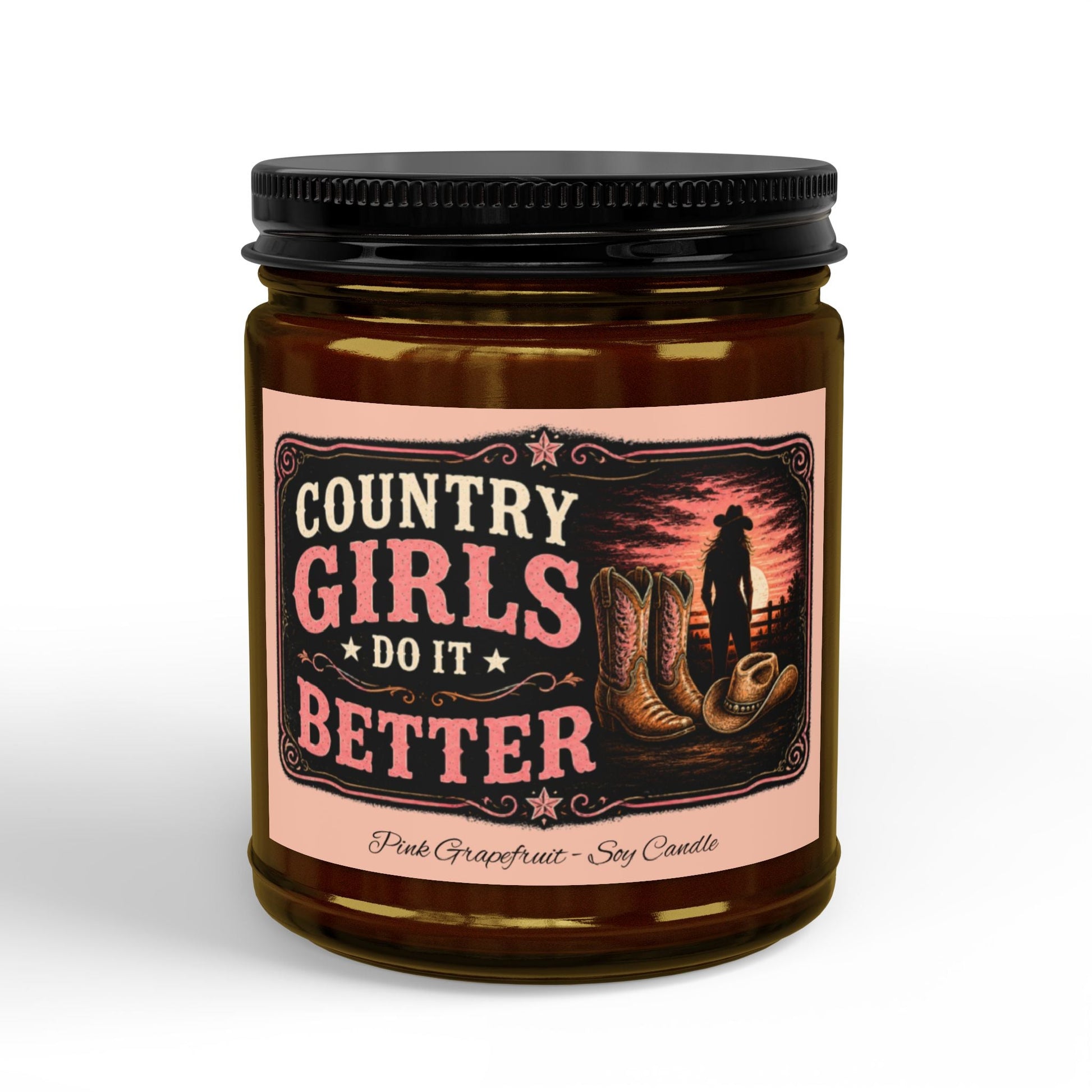 Country Girls Do It Better Pink Grapefruit Soy Candle - SJM Print Store