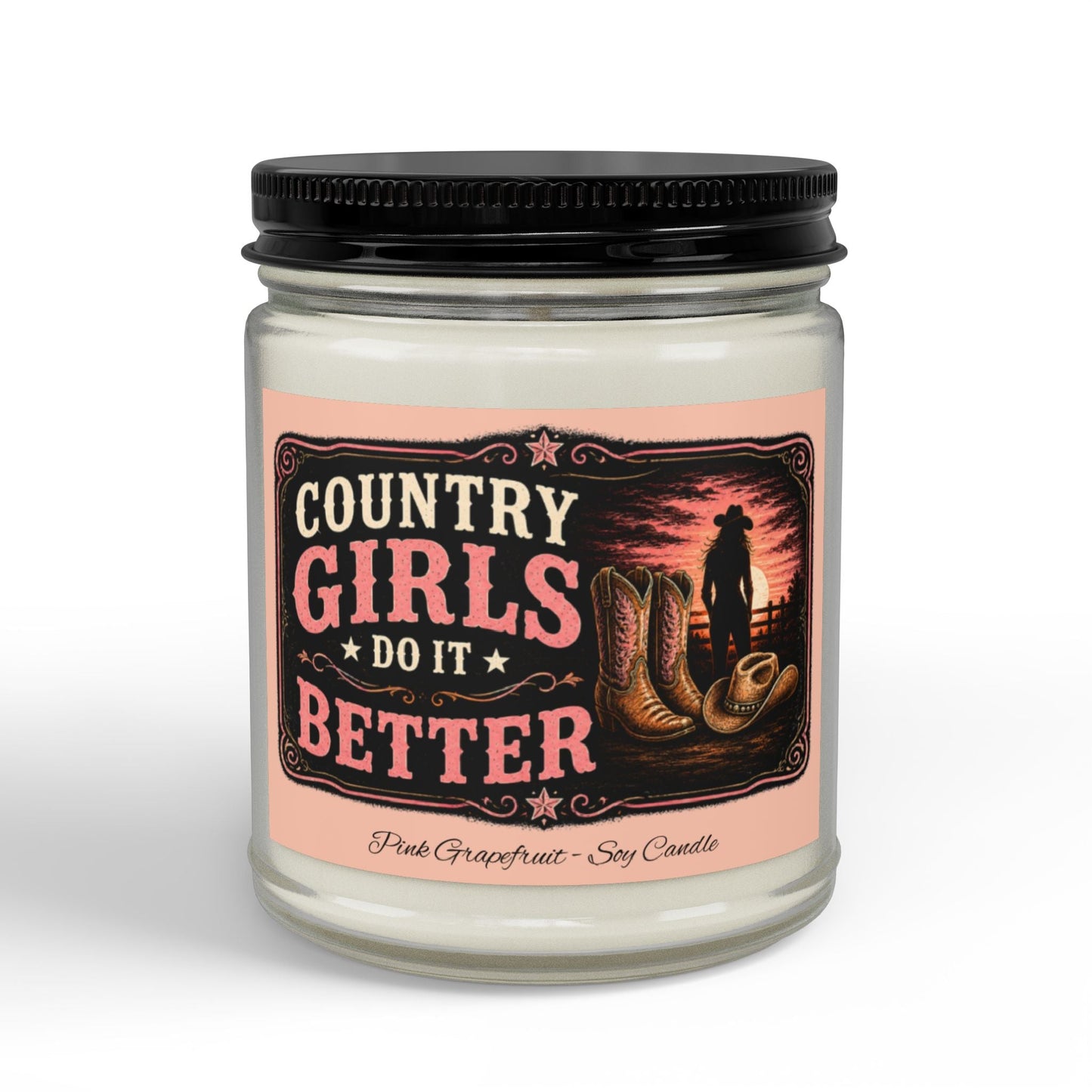 Country Girls Do It Better Pink Grapefruit Soy Candle - SJM Print Store