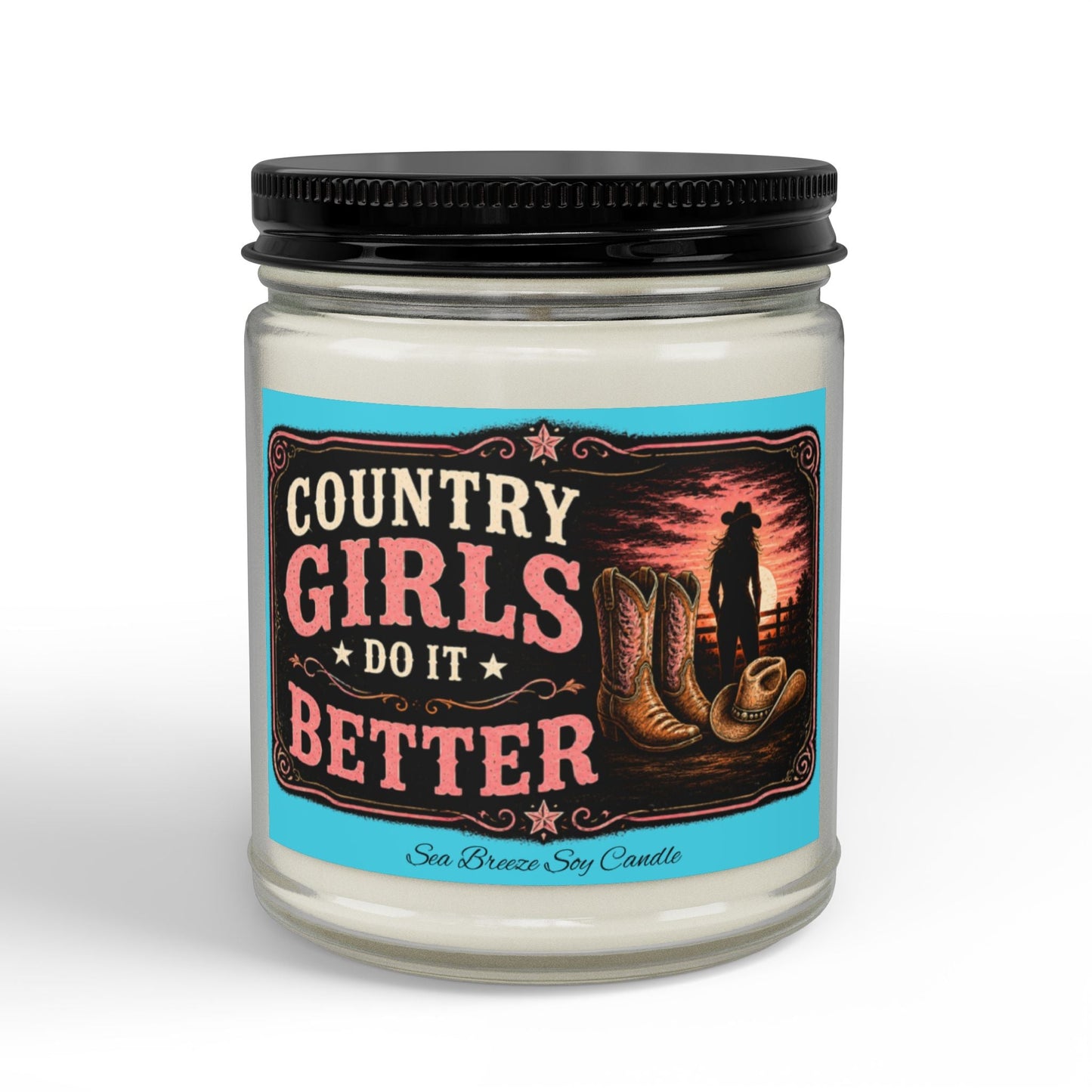 Country Girls Do It Better Sea Breeze Scented Soy Candle - SJM Print Store