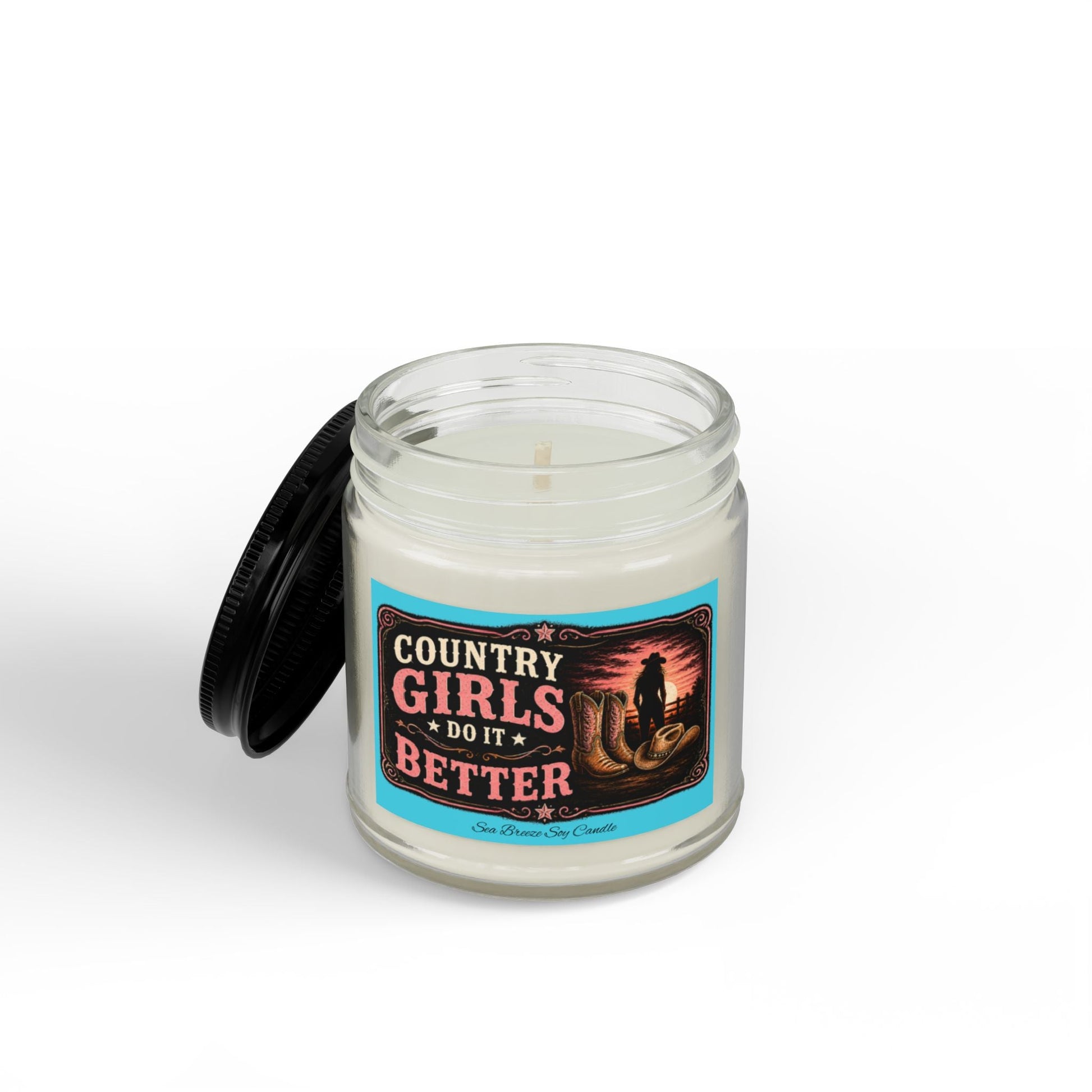 Country Girls Do It Better Sea Breeze Scented Soy Candle - SJM Print Store