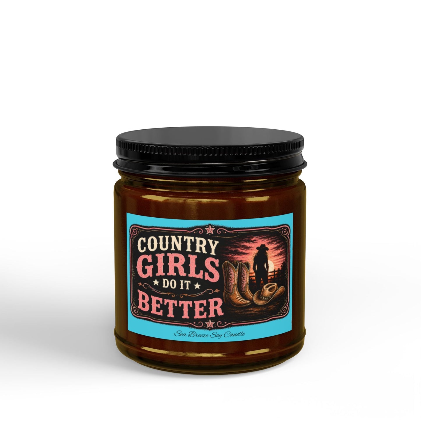 Country Girls Do It Better Sea Breeze Scented Soy Candle - SJM Print Store