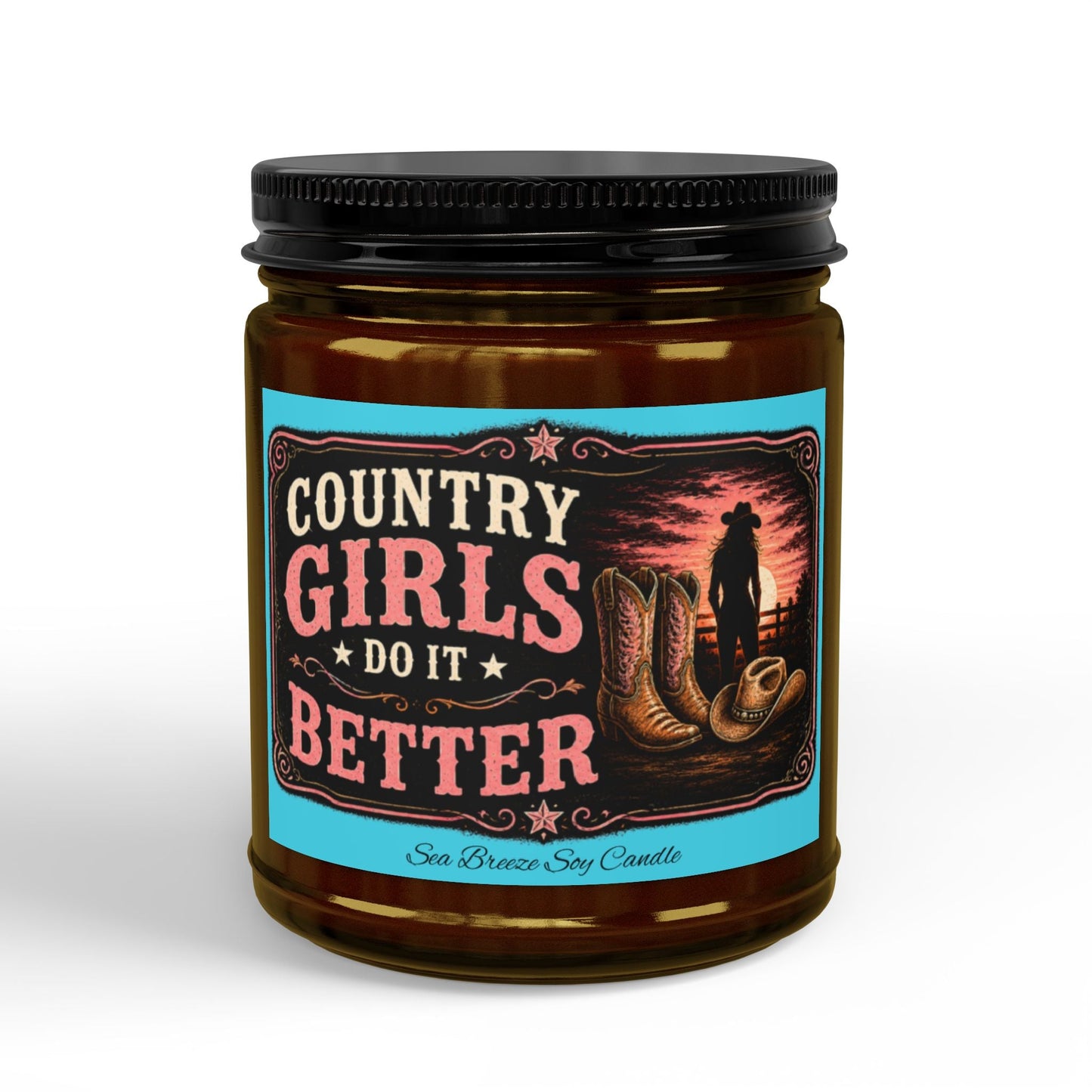 Country Girls Do It Better Sea Breeze Scented Soy Candle - SJM Print Store