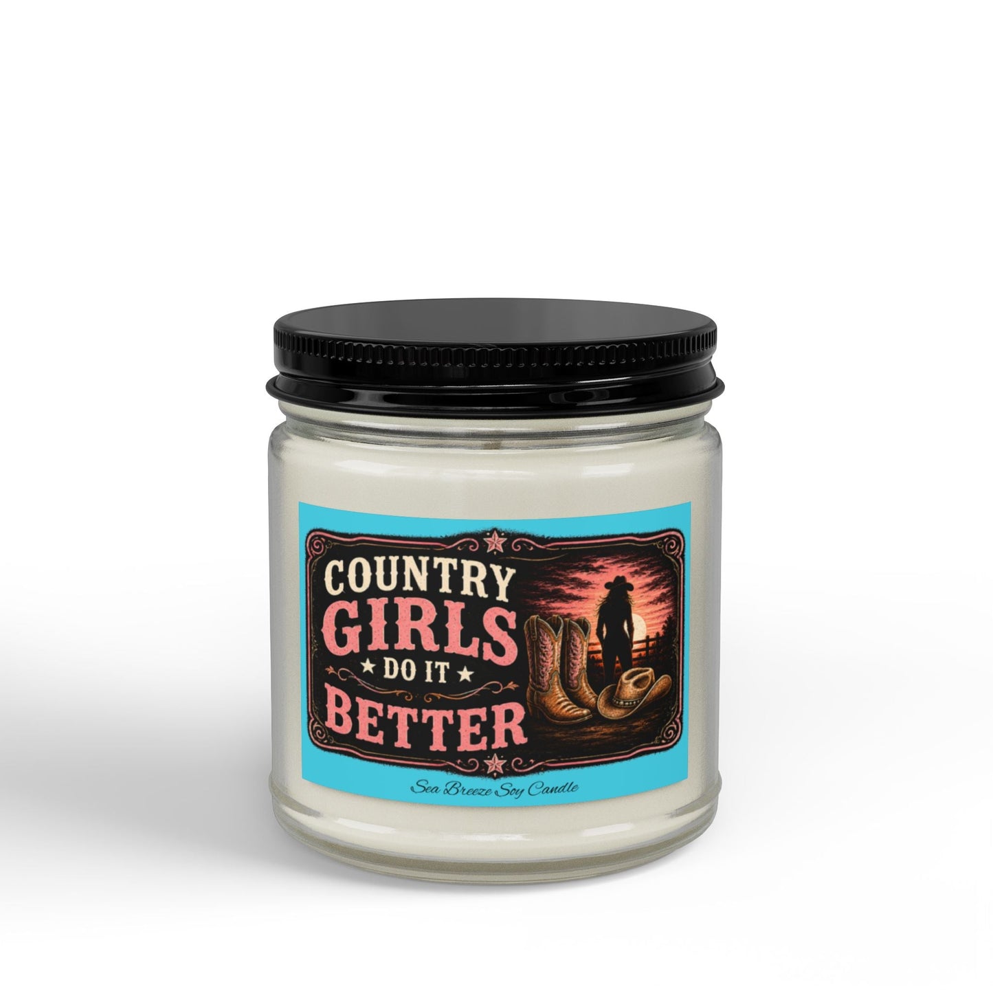 Country Girls Do It Better Sea Breeze Scented Soy Candle - SJM Print Store
