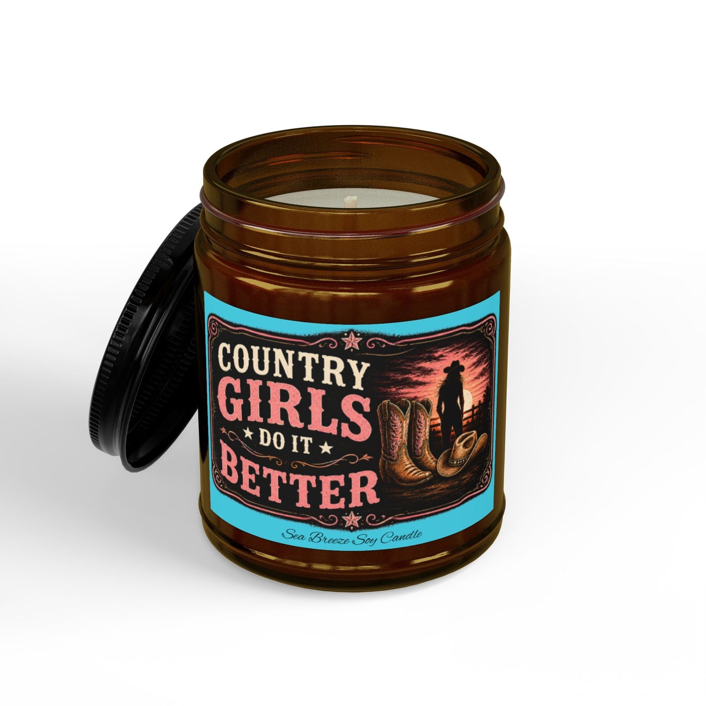 Country Girls Do It Better Sea Breeze Scented Soy Candle - SJM Print Store