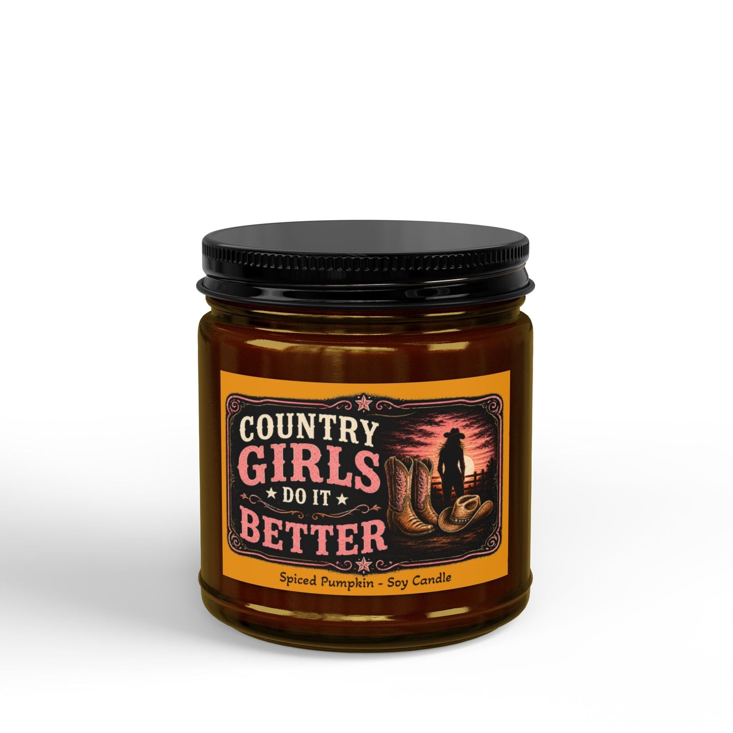 Country Girls Do It Better Spiced Pumpkin Soy Candle - SJM Print Store