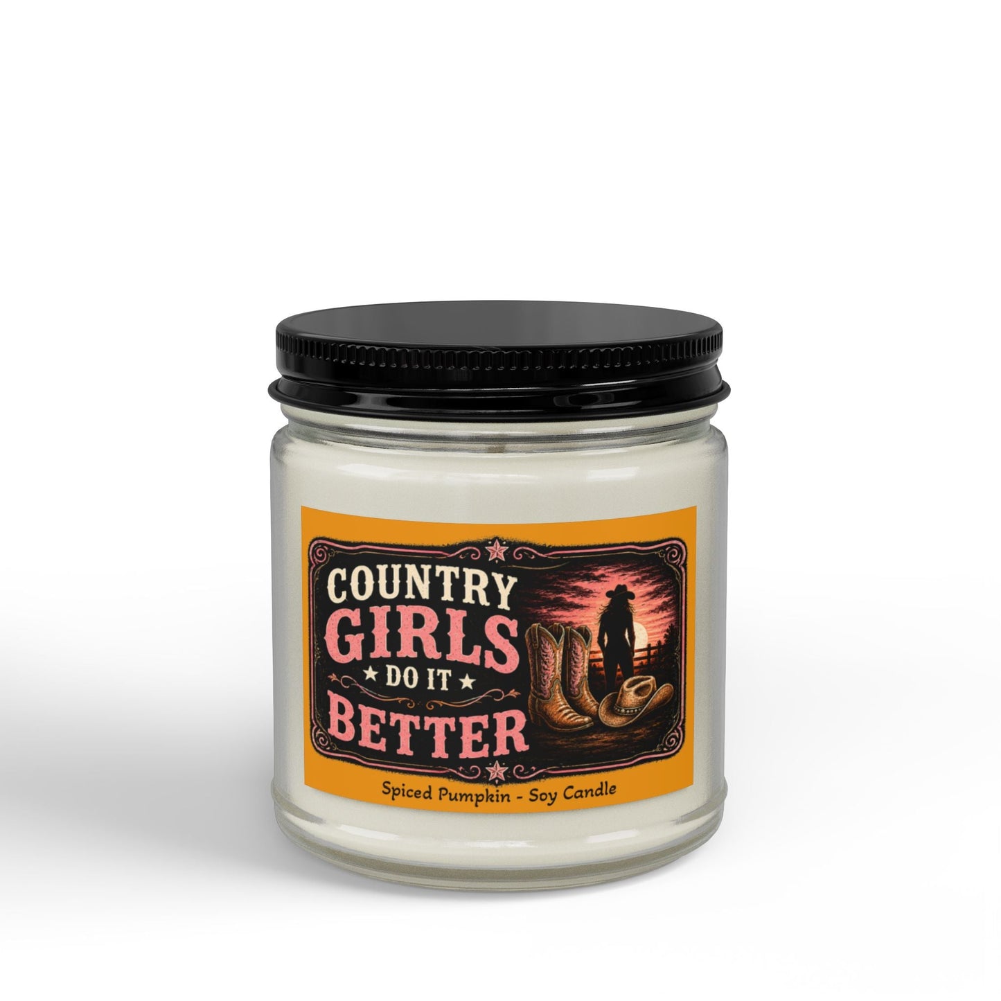 Country Girls Do It Better Spiced Pumpkin Soy Candle - SJM Print Store