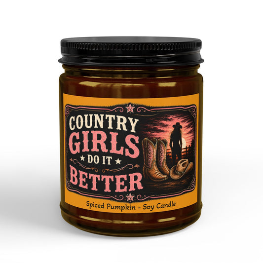 Country Girls Do It Better Spiced Pumpkin Soy Candle - SJM Print Store