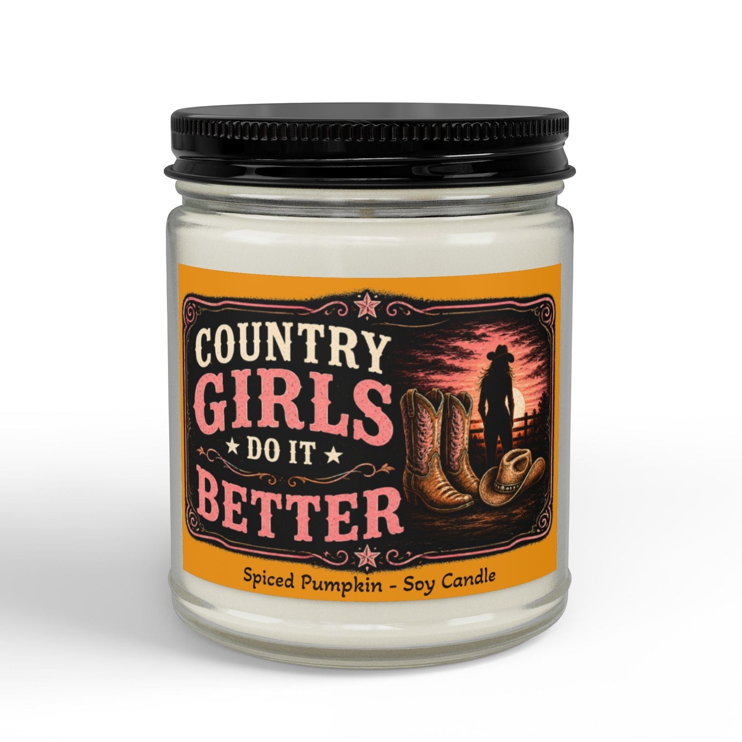 Country Girls Do It Better Spiced Pumpkin Soy Candle - SJM Print Store