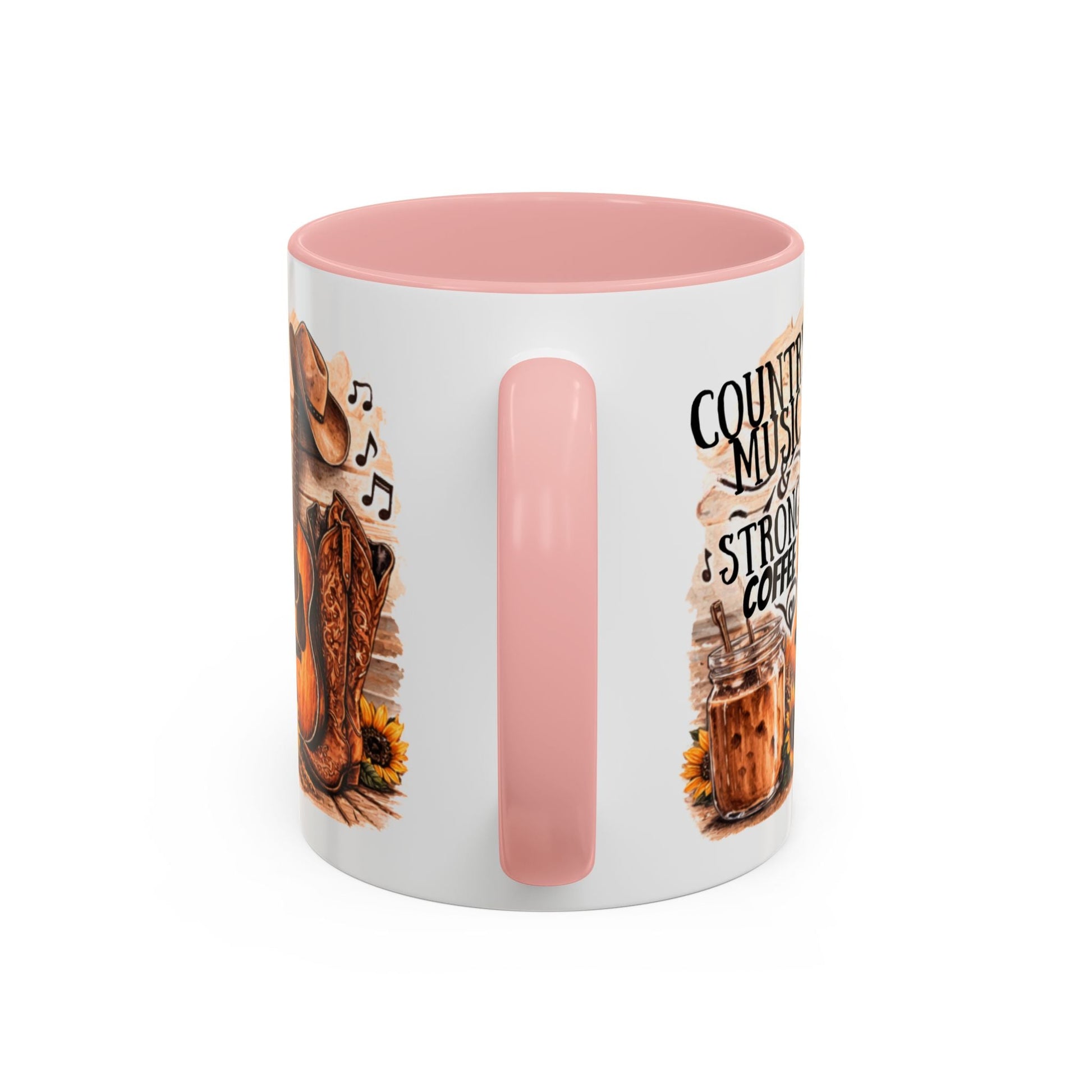 Country Music and Strong Coffee Accent Mug with slogan Thats My Vibe - SJM Print Store