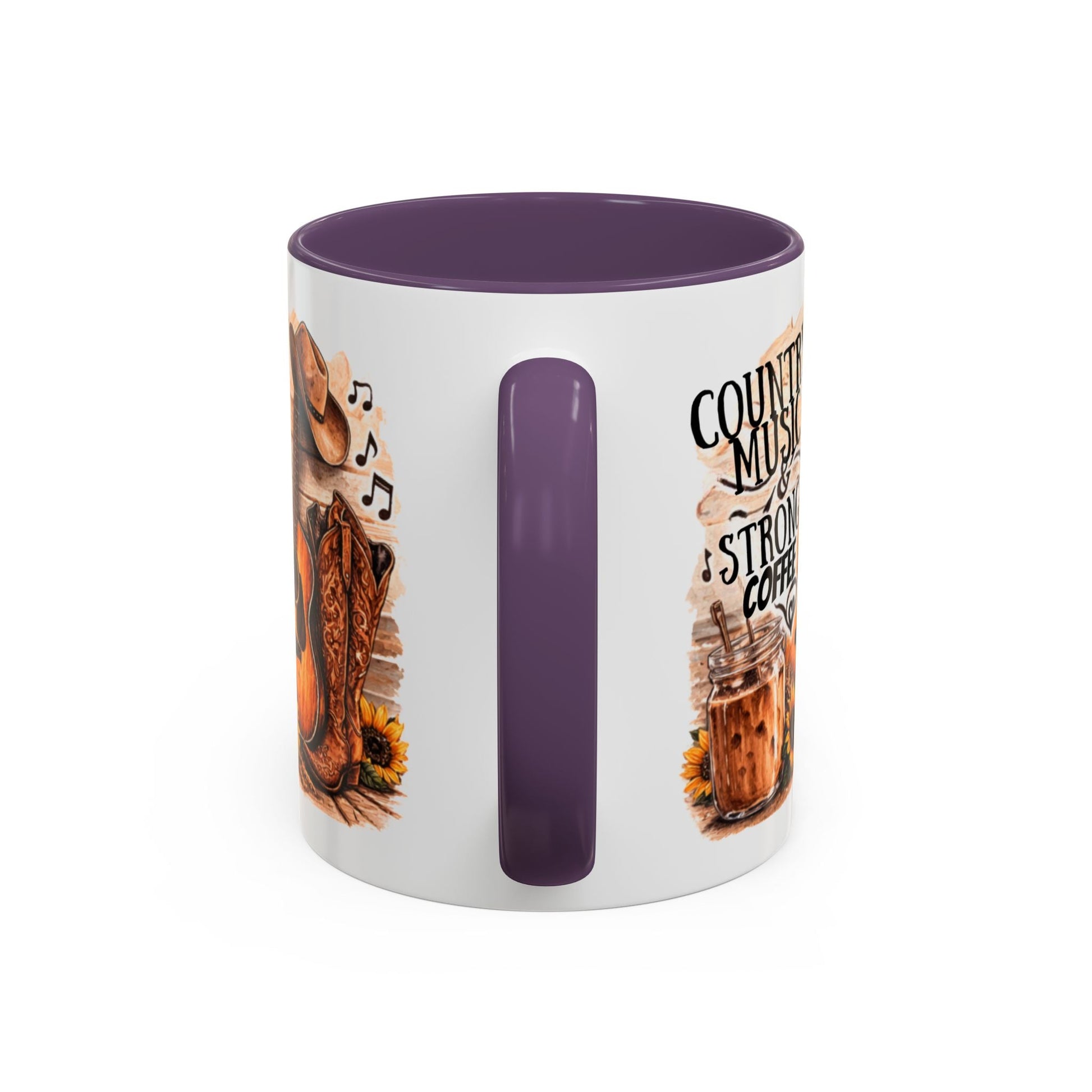Country Music and Strong Coffee Accent Mug with slogan Thats My Vibe - SJM Print Store