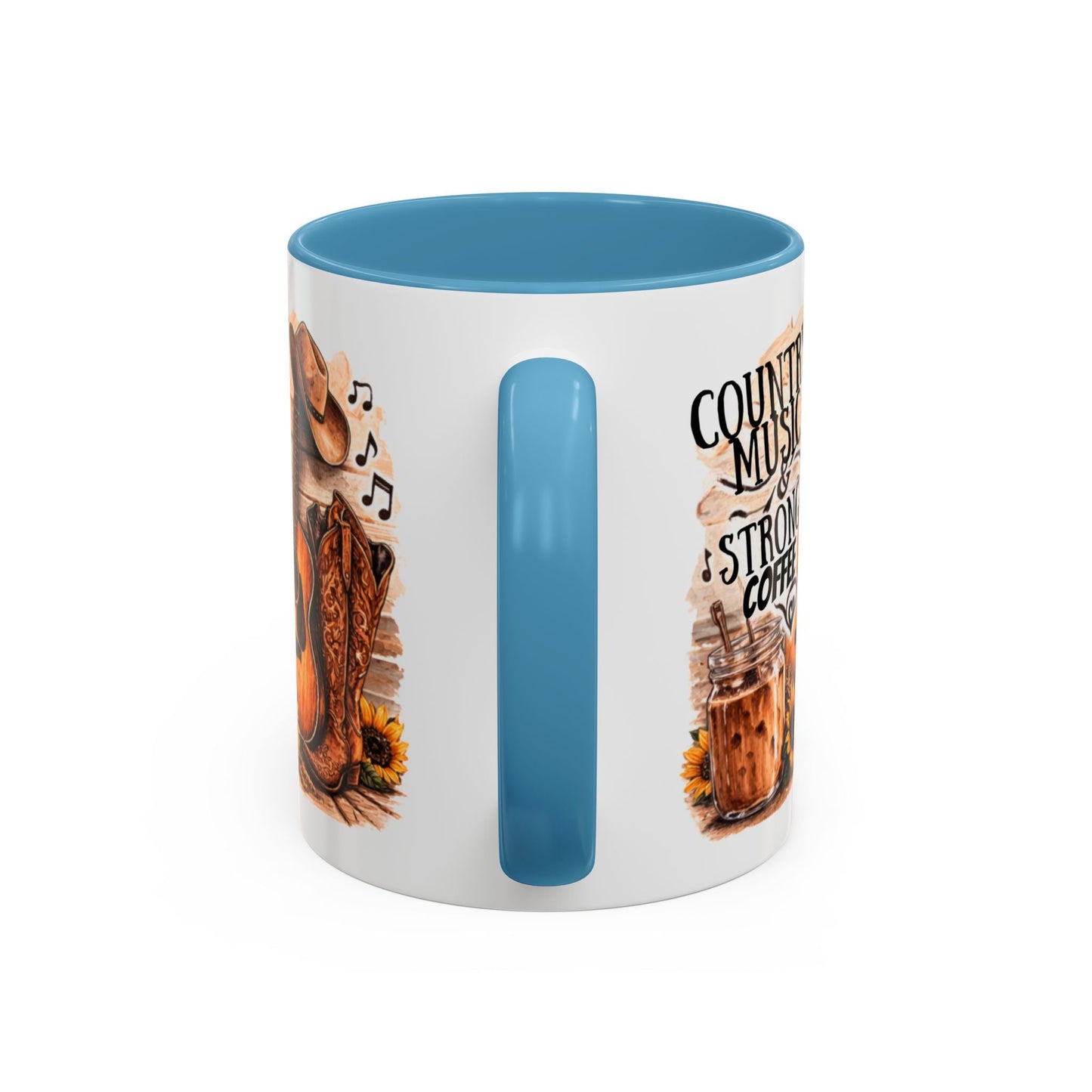 Country Music and Strong Coffee Accent Mug with slogan Thats My Vibe - SJM Print Store