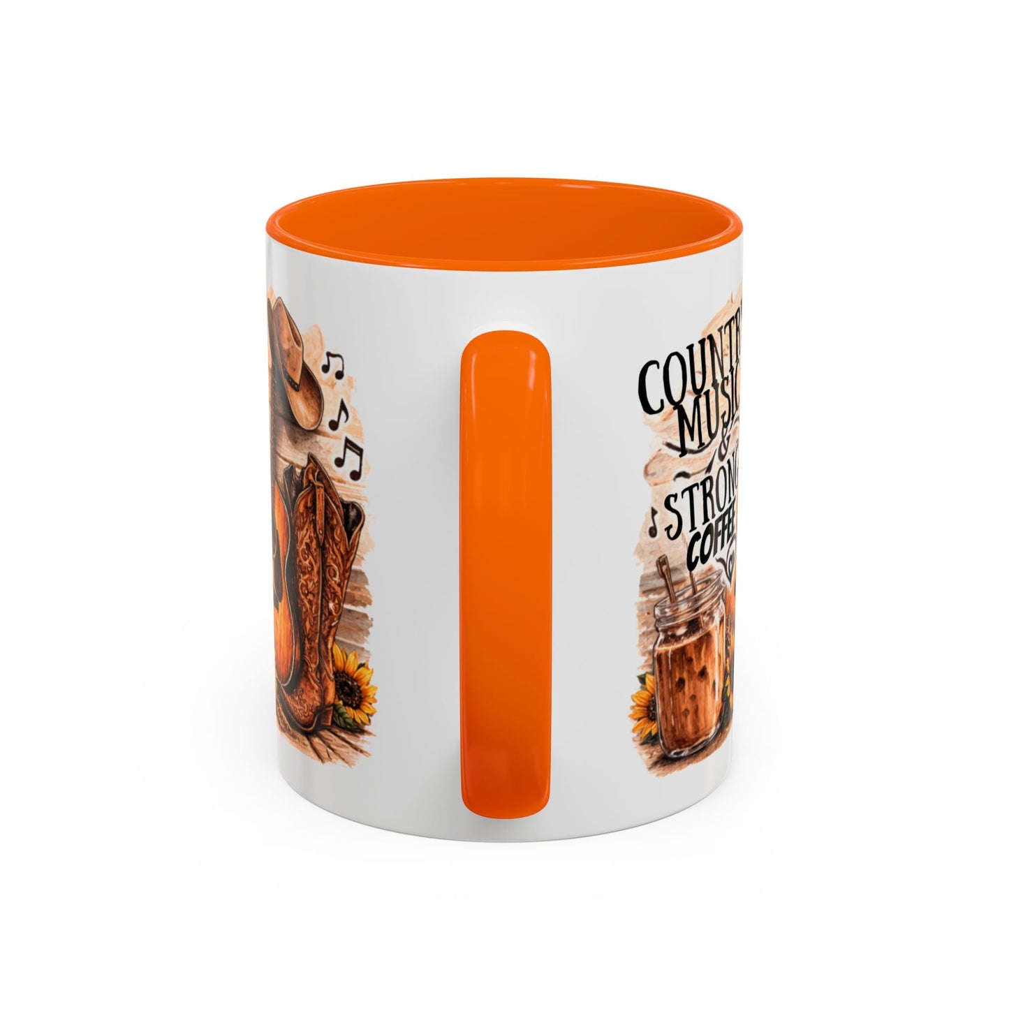 Country Music and Strong Coffee Accent Mug with slogan Thats My Vibe - SJM Print Store