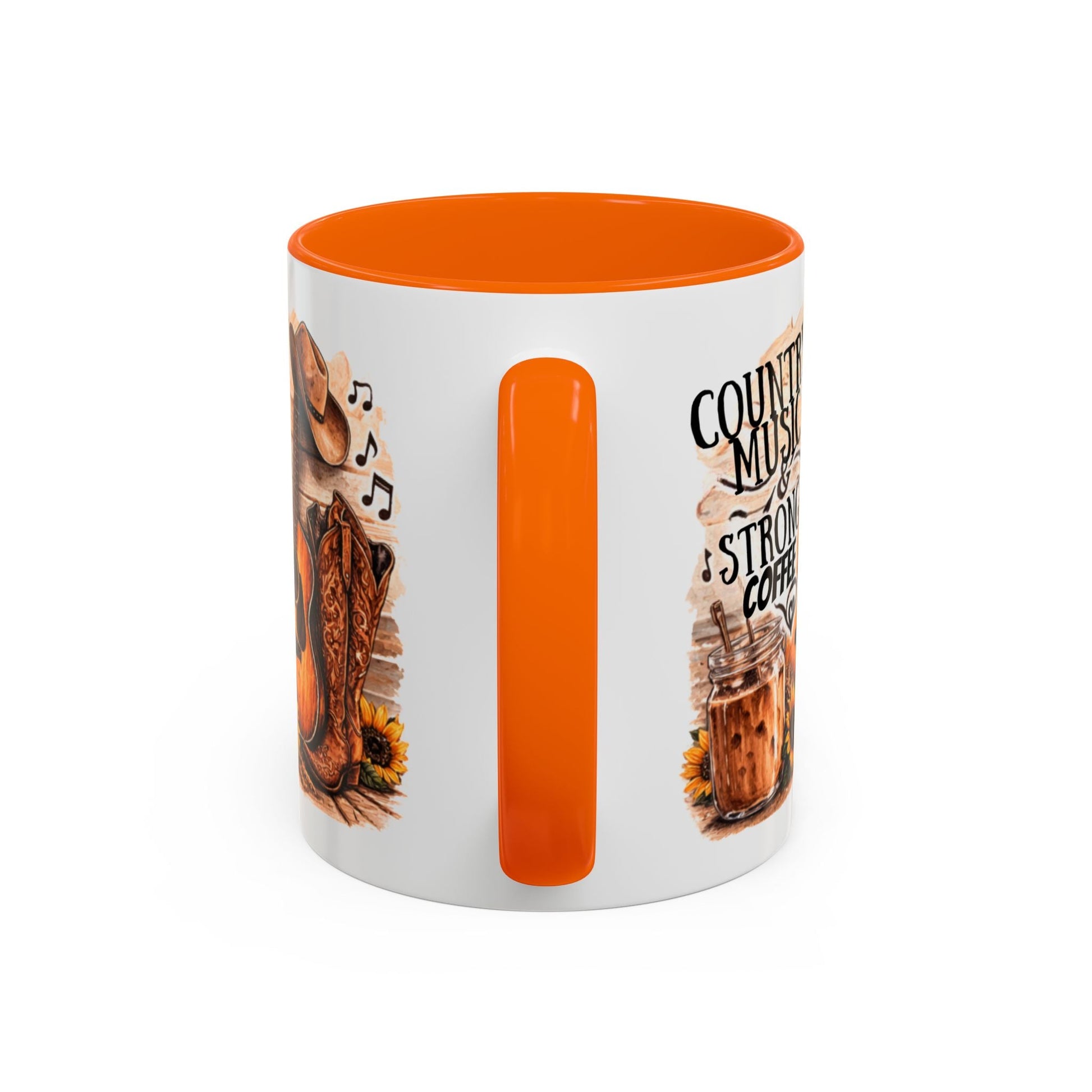 Country Music and Strong Coffee Accent Mug with slogan Thats My Vibe - SJM Print Store