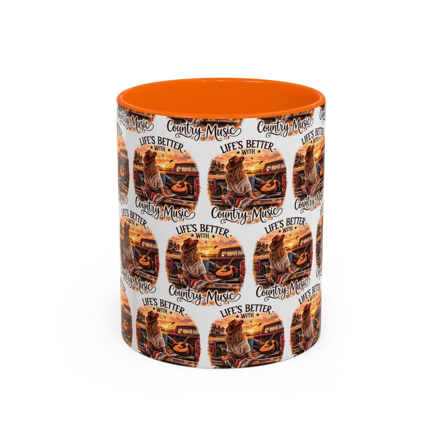 Country Music Coffee Mug Life's Better with Country Music Accent Mug (11oz) - SJM Print Store