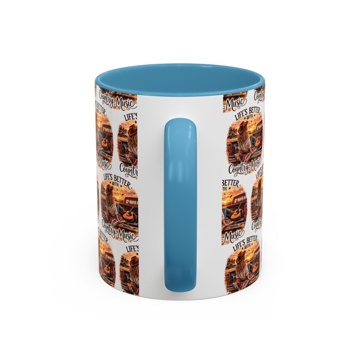 Country Music Coffee Mug Life's Better with Country Music Accent Mug (11oz) - SJM Print Store