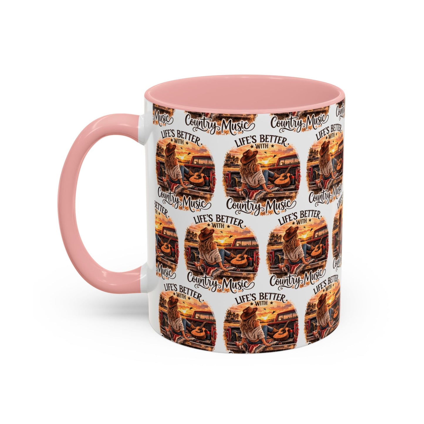 Country Music Coffee Mug Life's Better with Country Music Accent Mug (11oz) - SJM Print Store