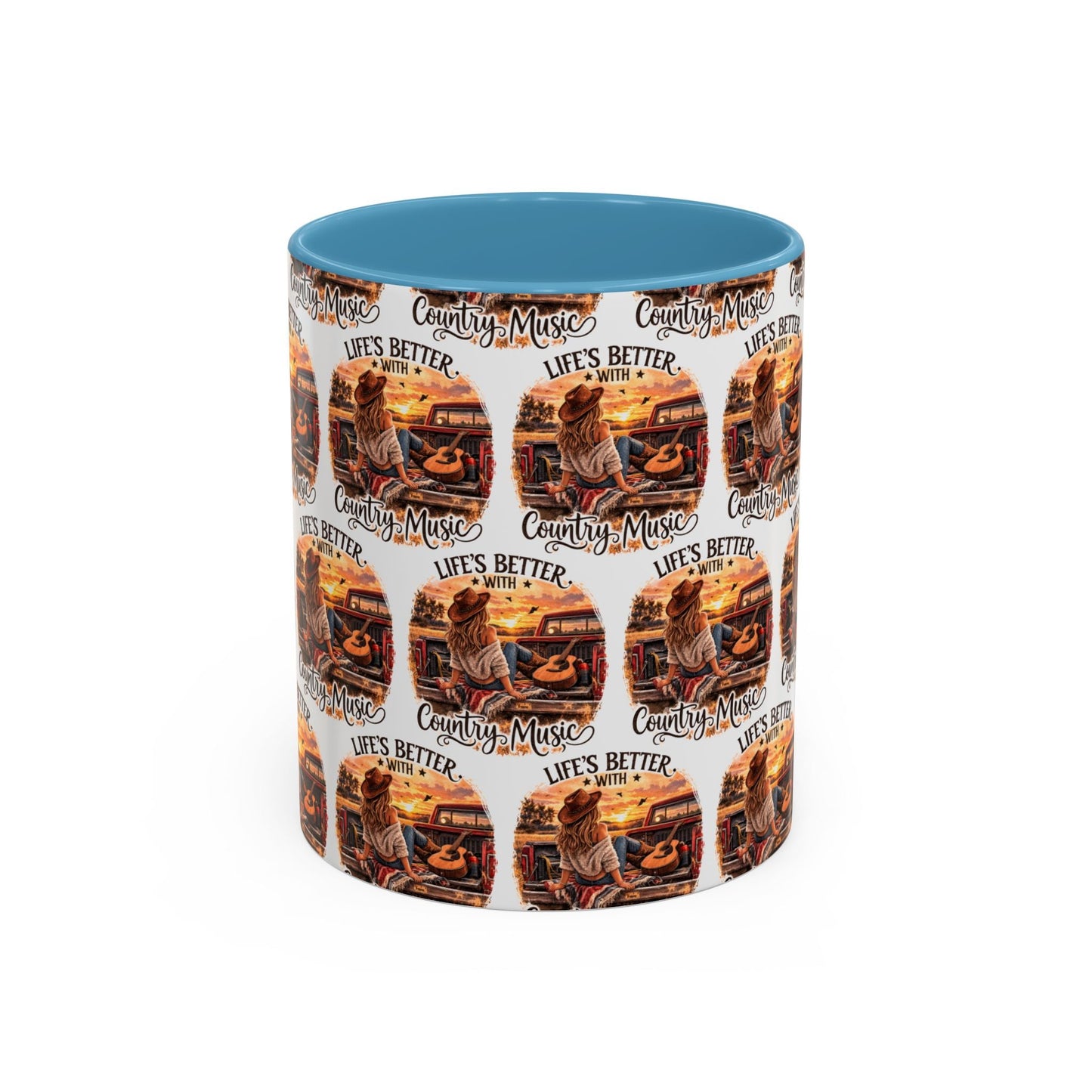 Country Music Coffee Mug Life's Better with Country Music Accent Mug (11oz) - SJM Print Store