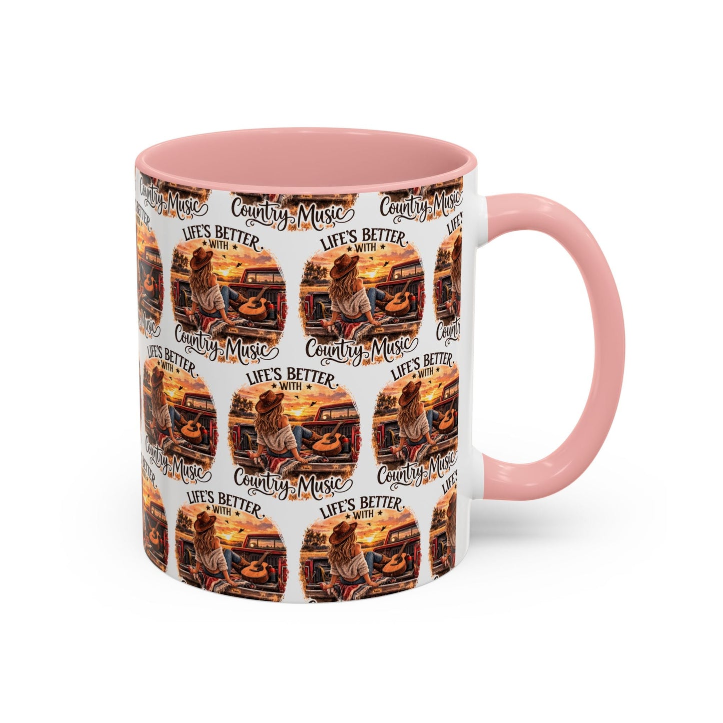 Country Music Coffee Mug Life's Better with Country Music Accent Mug (11oz) - SJM Print Store