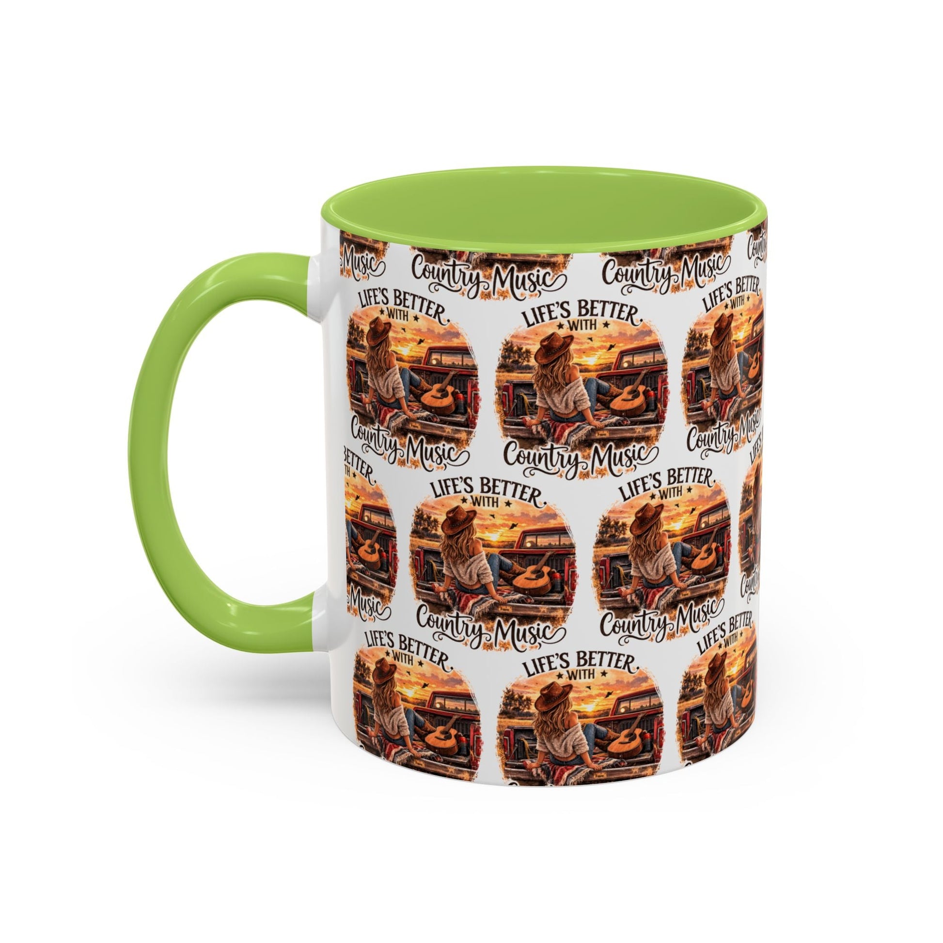 Country Music Coffee Mug Life's Better with Country Music Accent Mug (11oz) - SJM Print Store