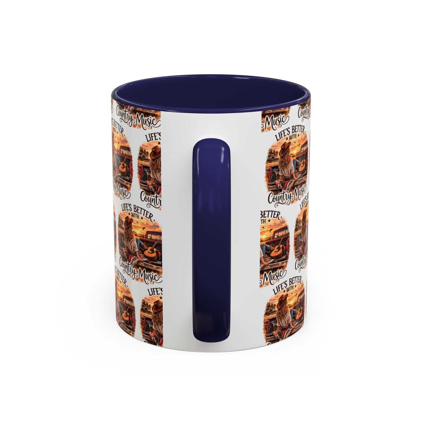 Country Music Coffee Mug Life's Better with Country Music Accent Mug (11oz) - SJM Print Store