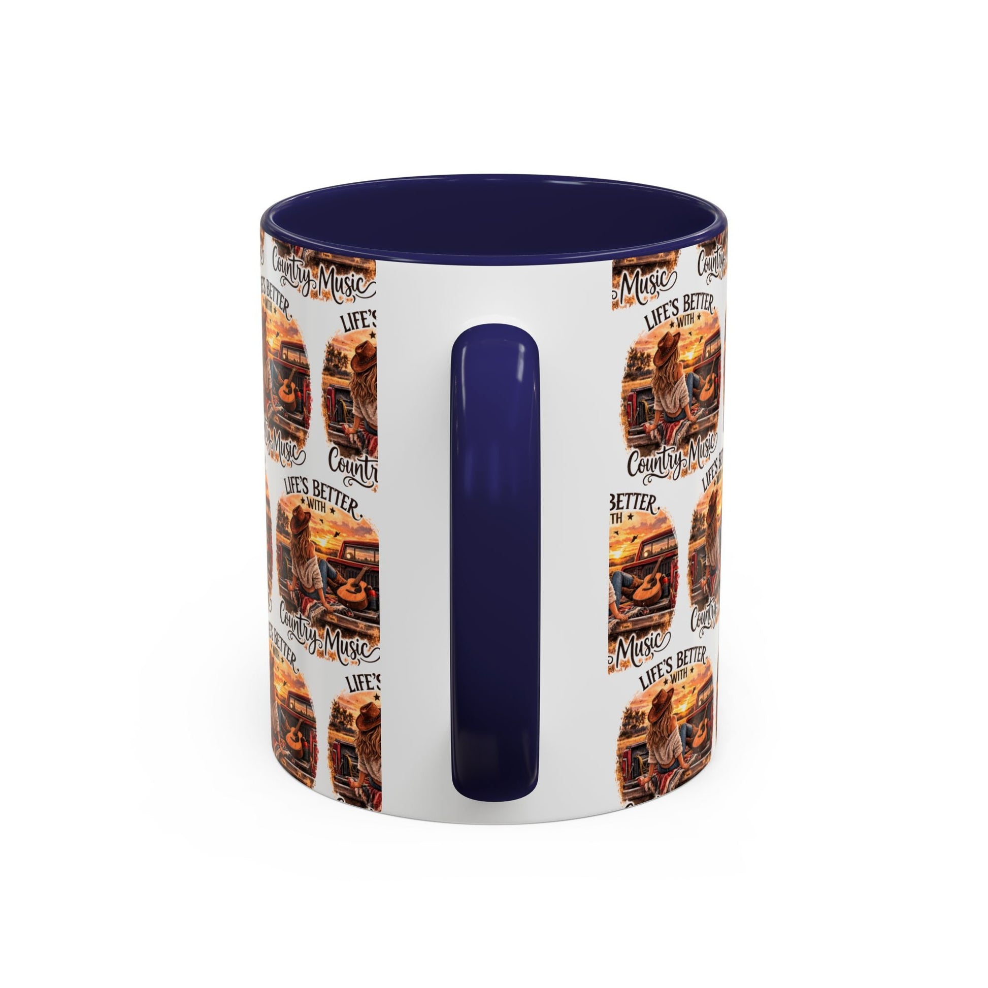 Country Music Coffee Mug Life's Better with Country Music Accent Mug (11oz) - SJM Print Store