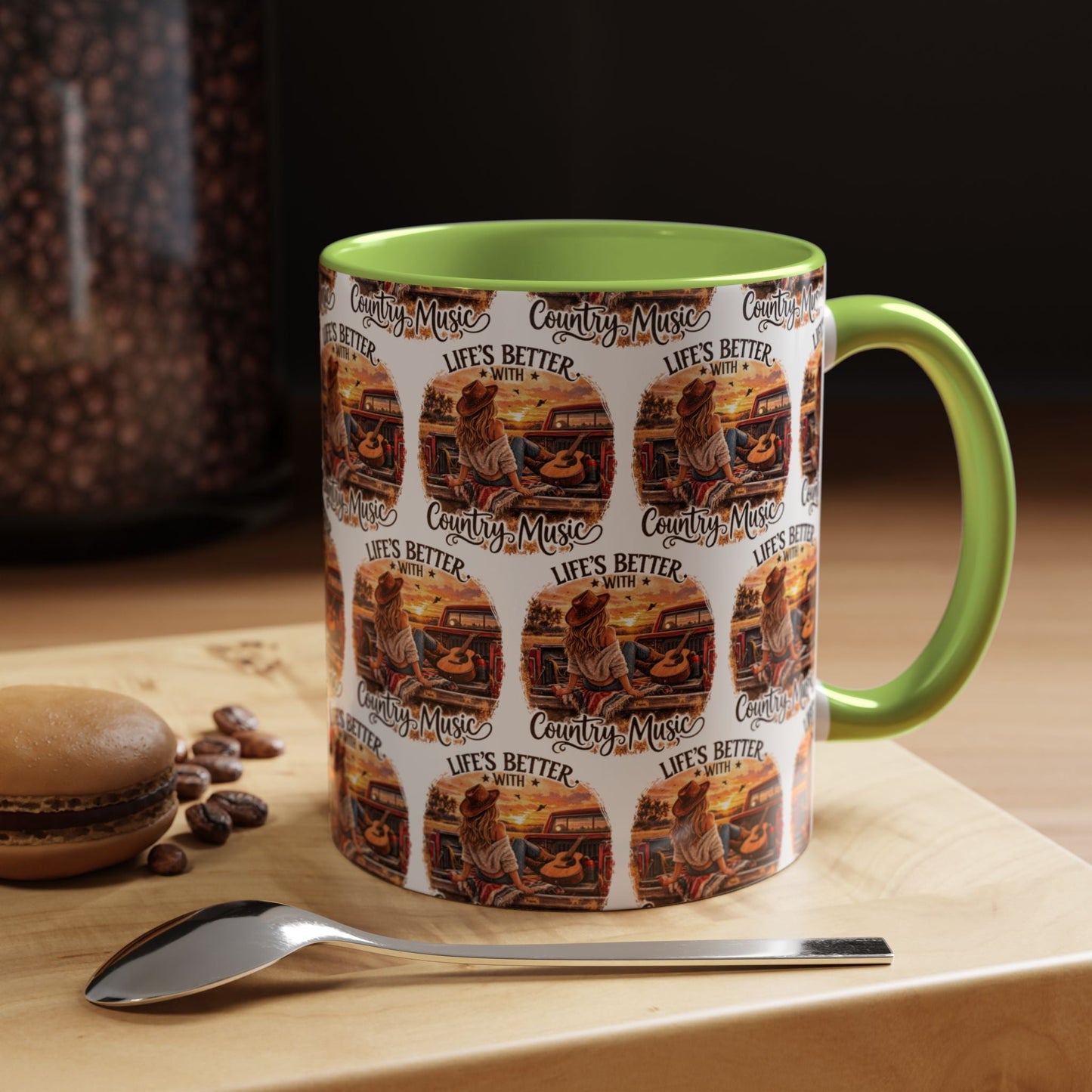 Country Music Coffee Mug Life's Better with Country Music Accent Mug (11oz) - SJM Print Store