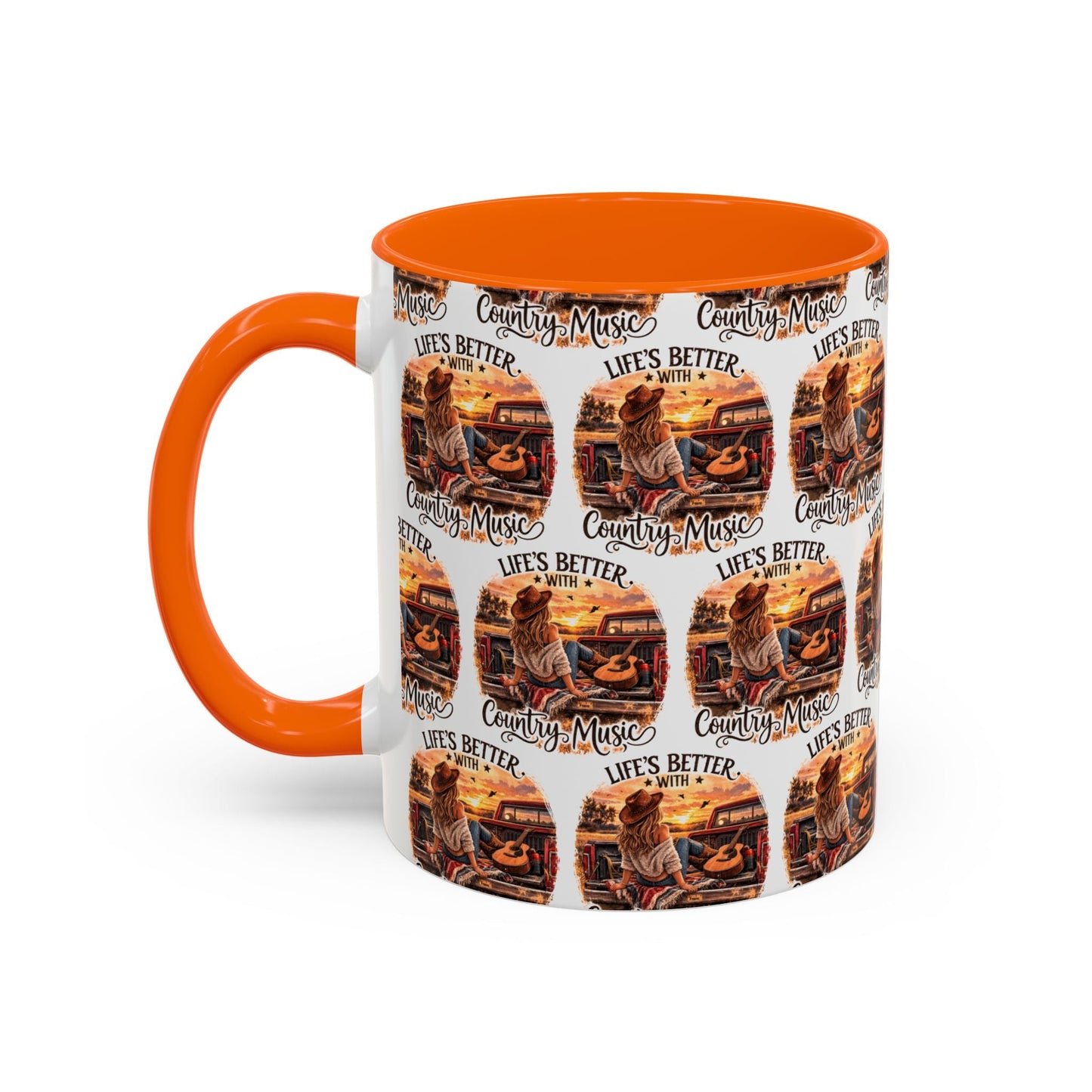 Country Music Coffee Mug Life's Better with Country Music Accent Mug (11oz) - SJM Print Store